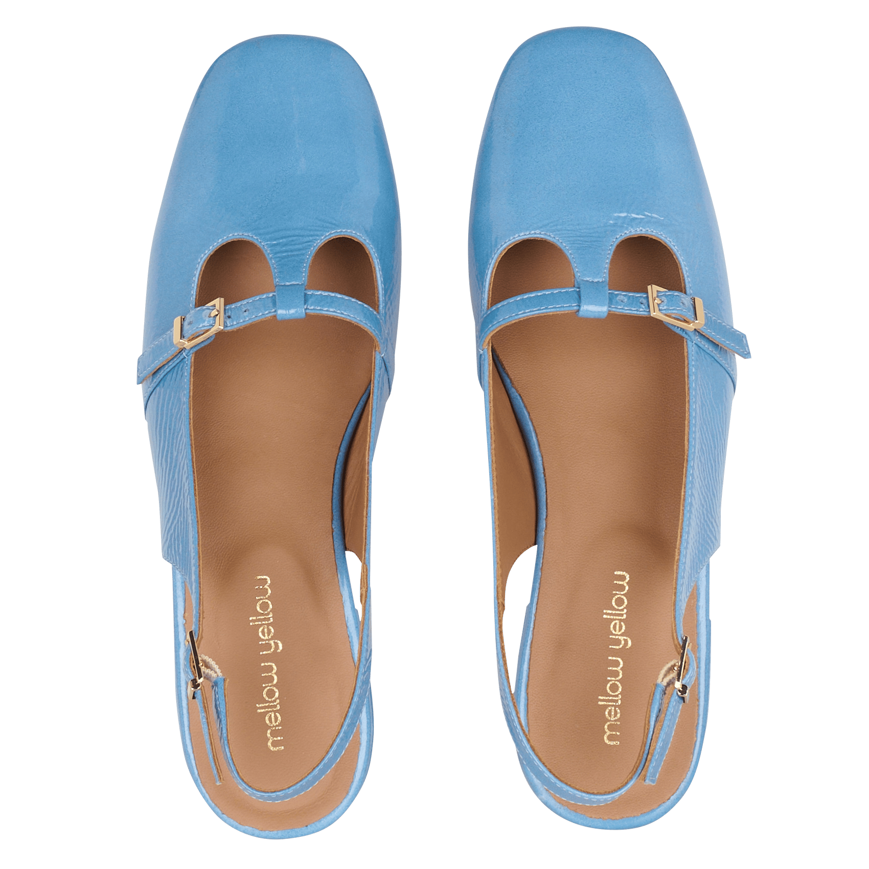 Babyslingback in lakleer MELLOW YELLOW Blauw