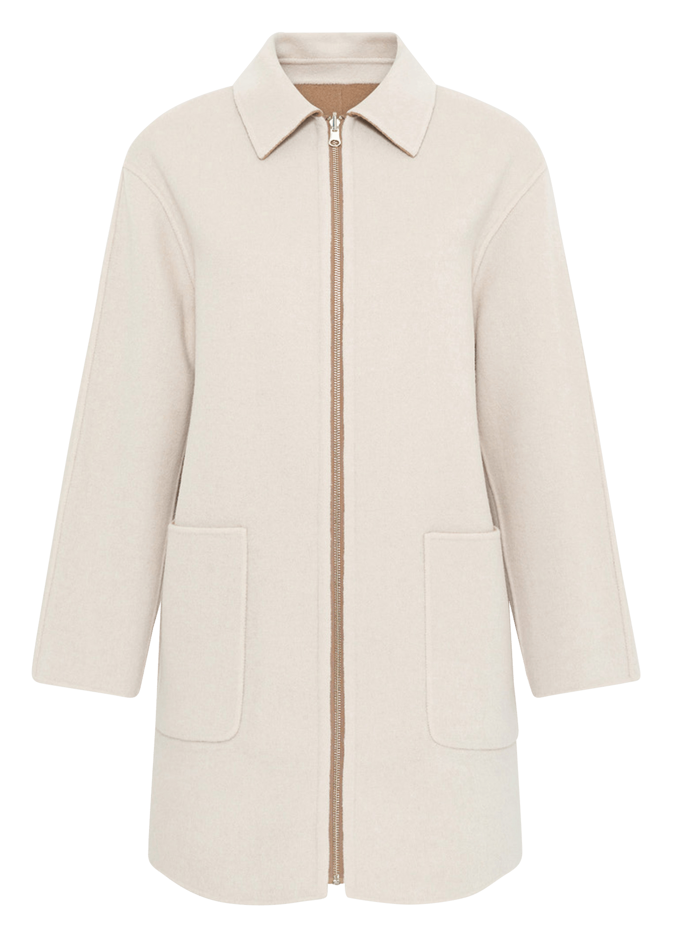 Manteau col classique réversible en laine GERARD DAREL Marron