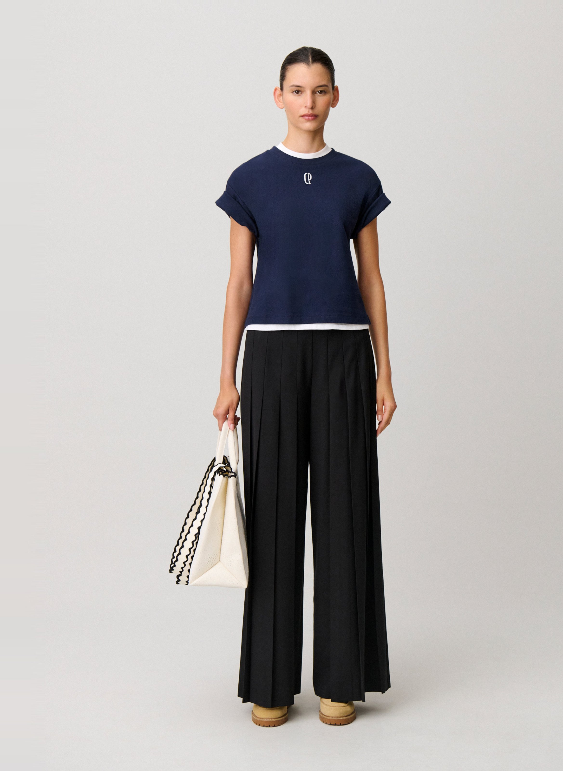 Pleated wide pants CLAUDIE PIERLOT Black