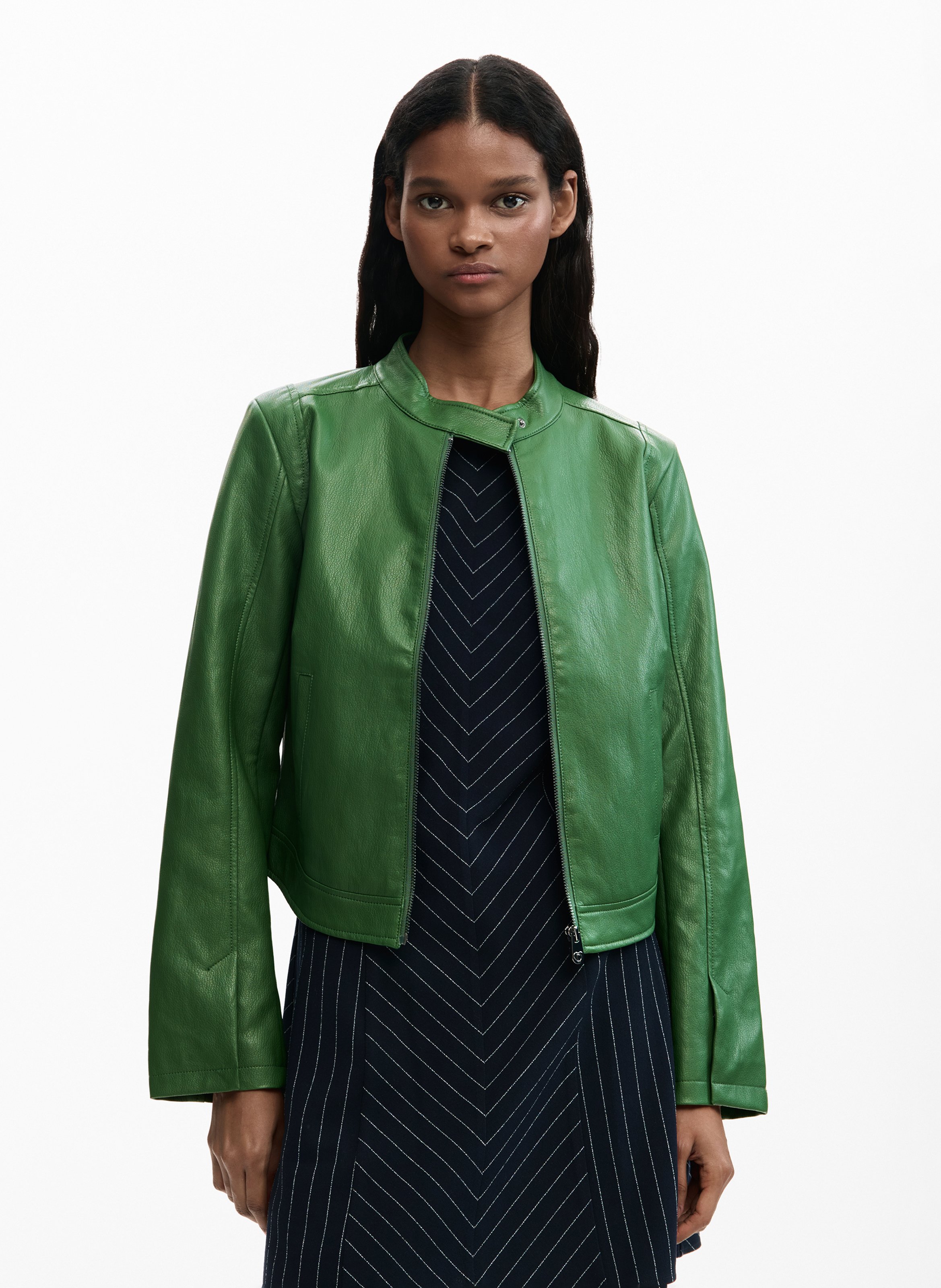 Veste effet cuir col rond DESIGUAL Vert