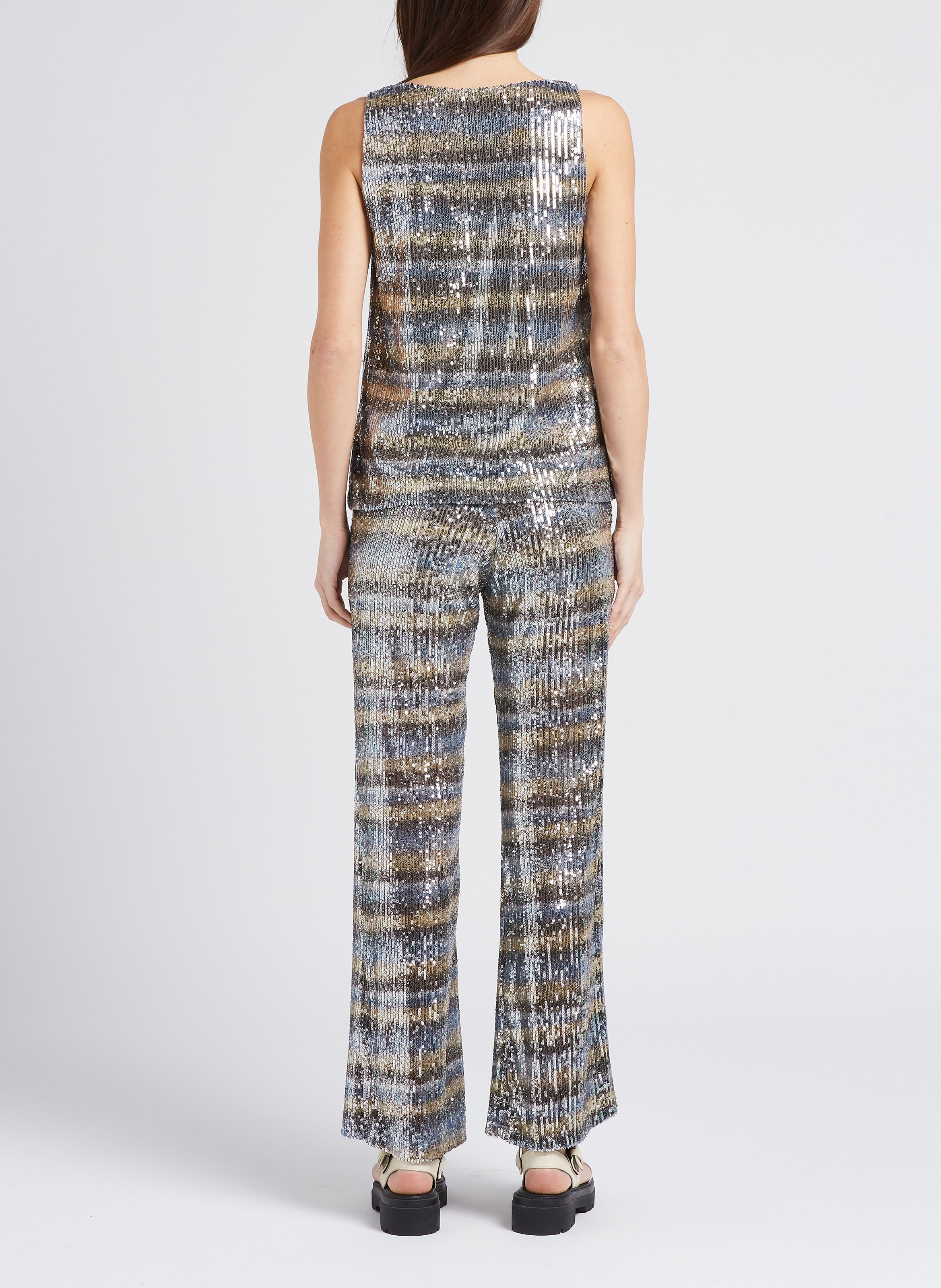 Pantalon droit à sequins imprimé IMPERIAL Doré