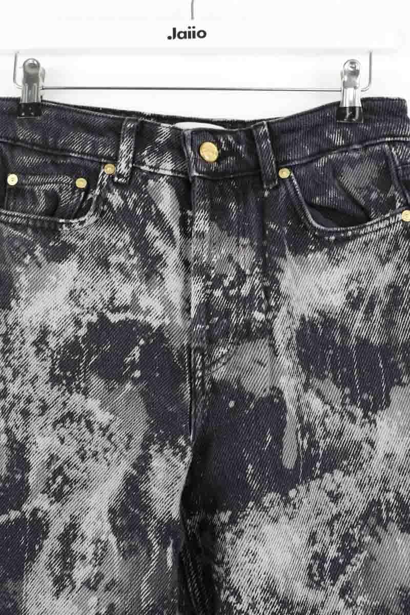 Straight cotton-blend pants GANNI - Seconde Main Black