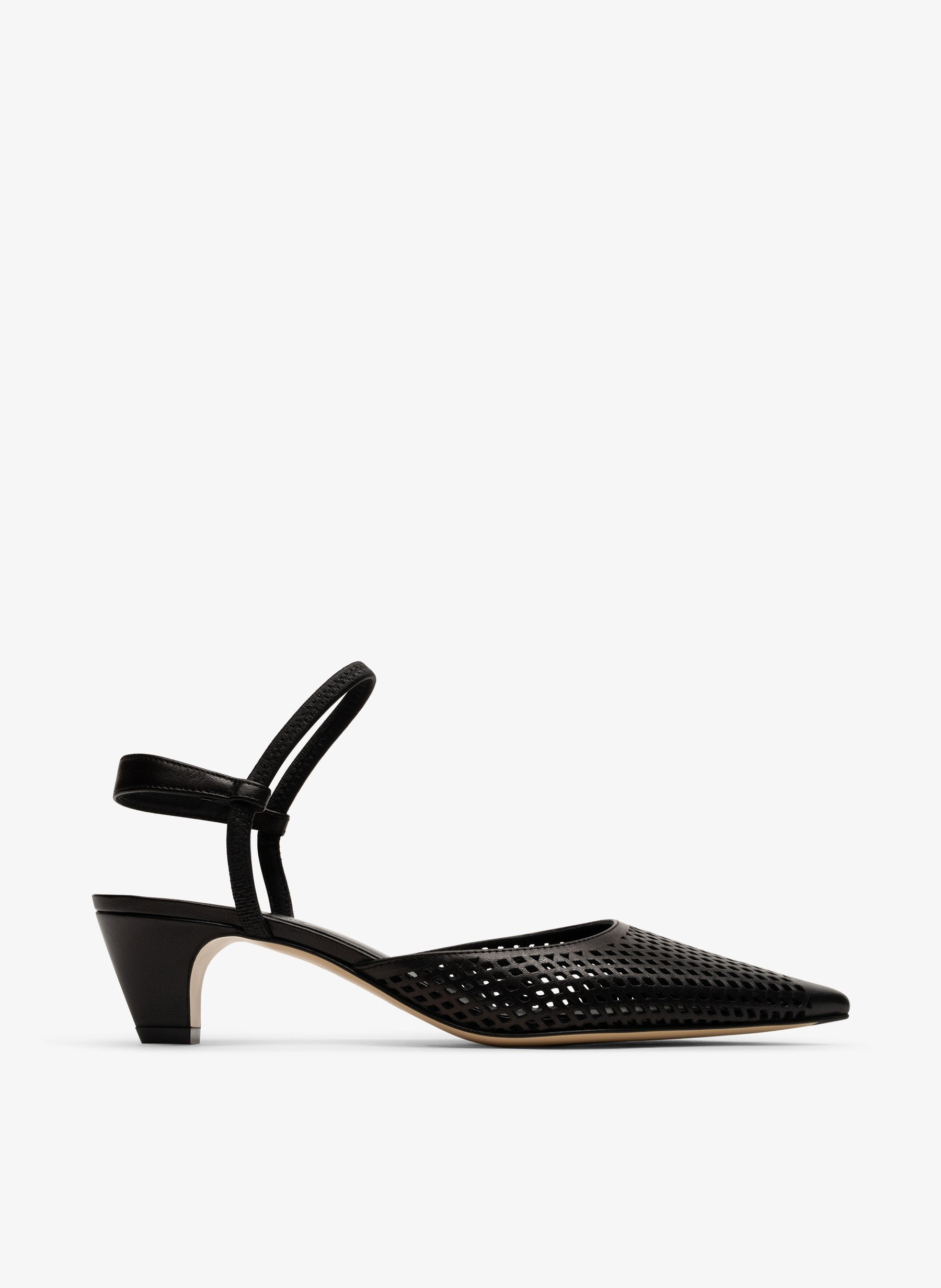Slingback en cuir nappa perforé noir PARALLELE PARIS Noir