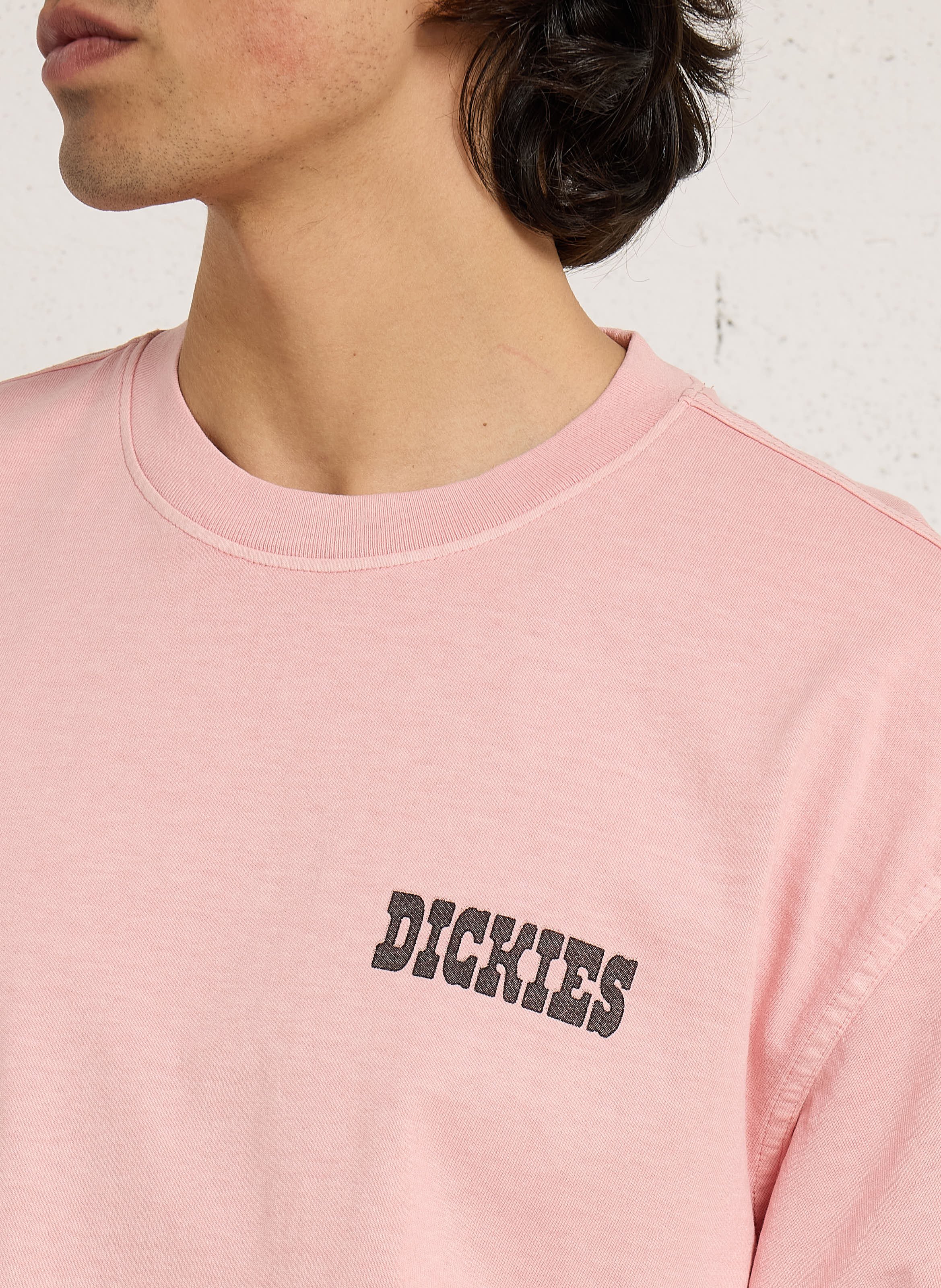 Gerade geschnittenes Rundhals-T-Shirt mit Print DICKIES Rosa