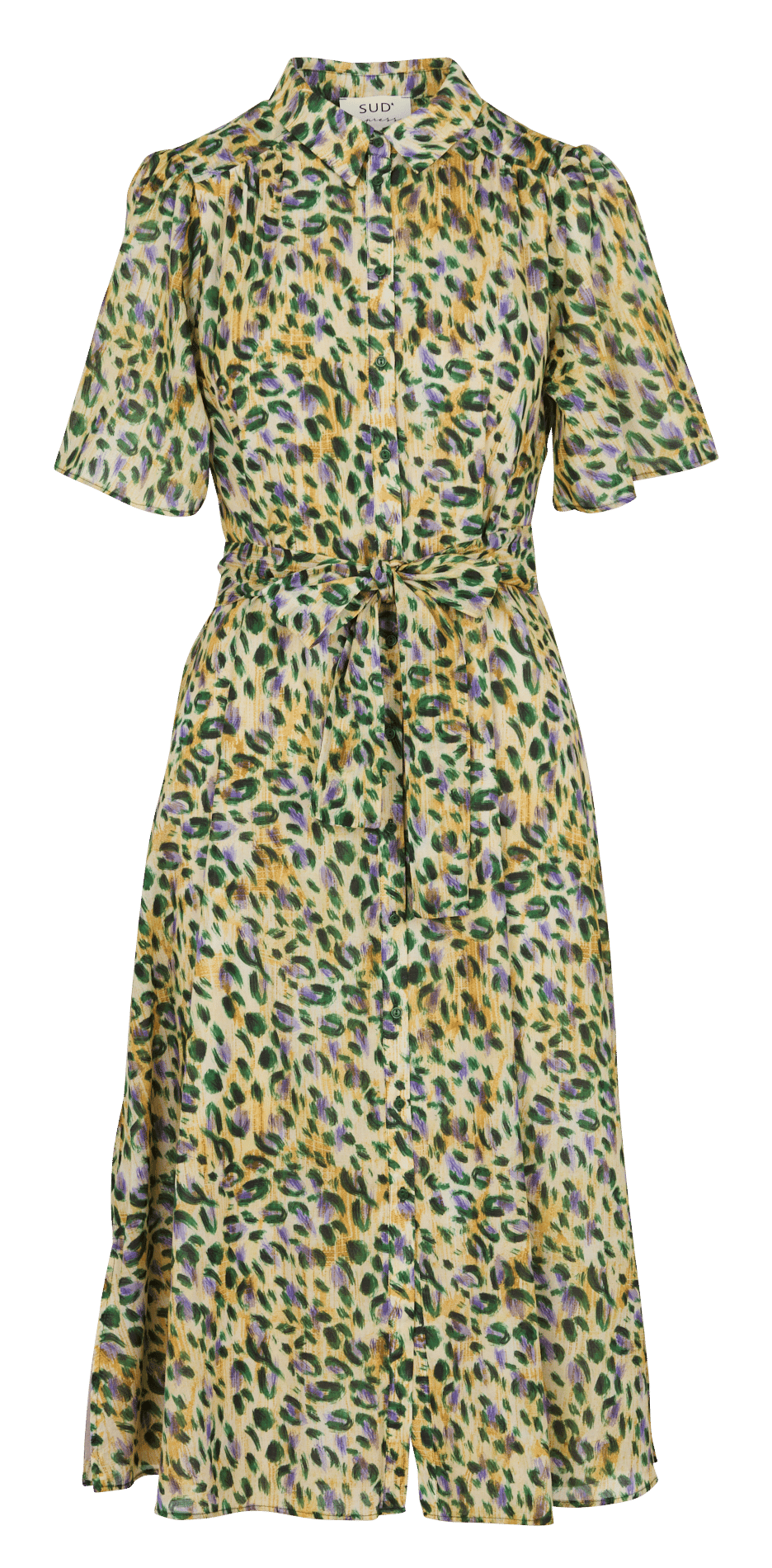 Long loose-fit cotton dress SUD EXPRESS Green
