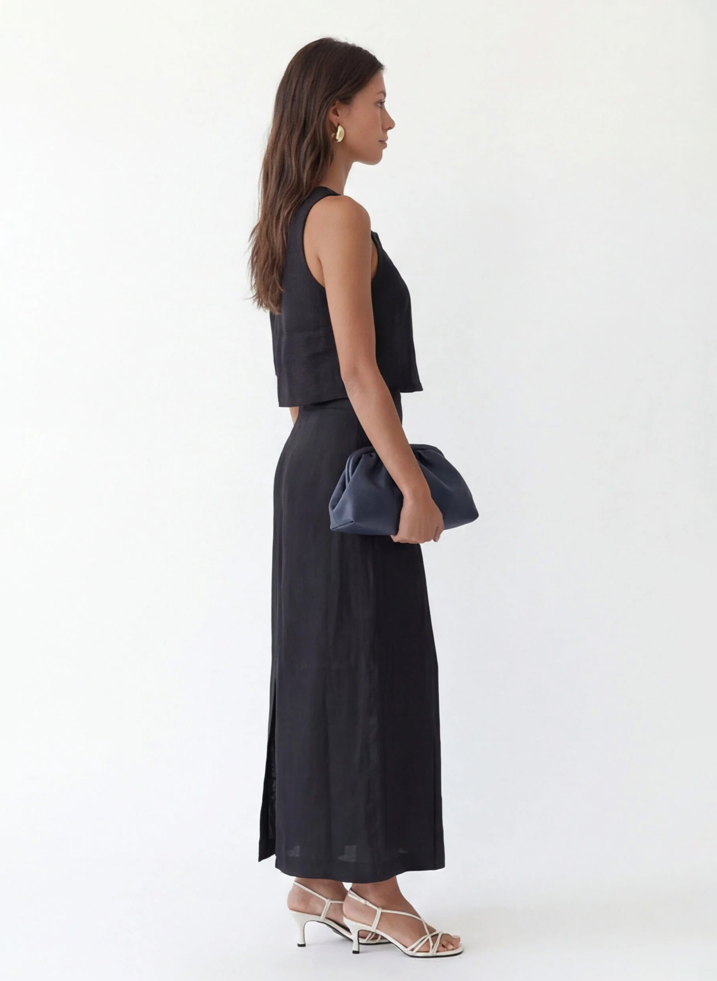 Linnen cropped top KOOKAI Zwart