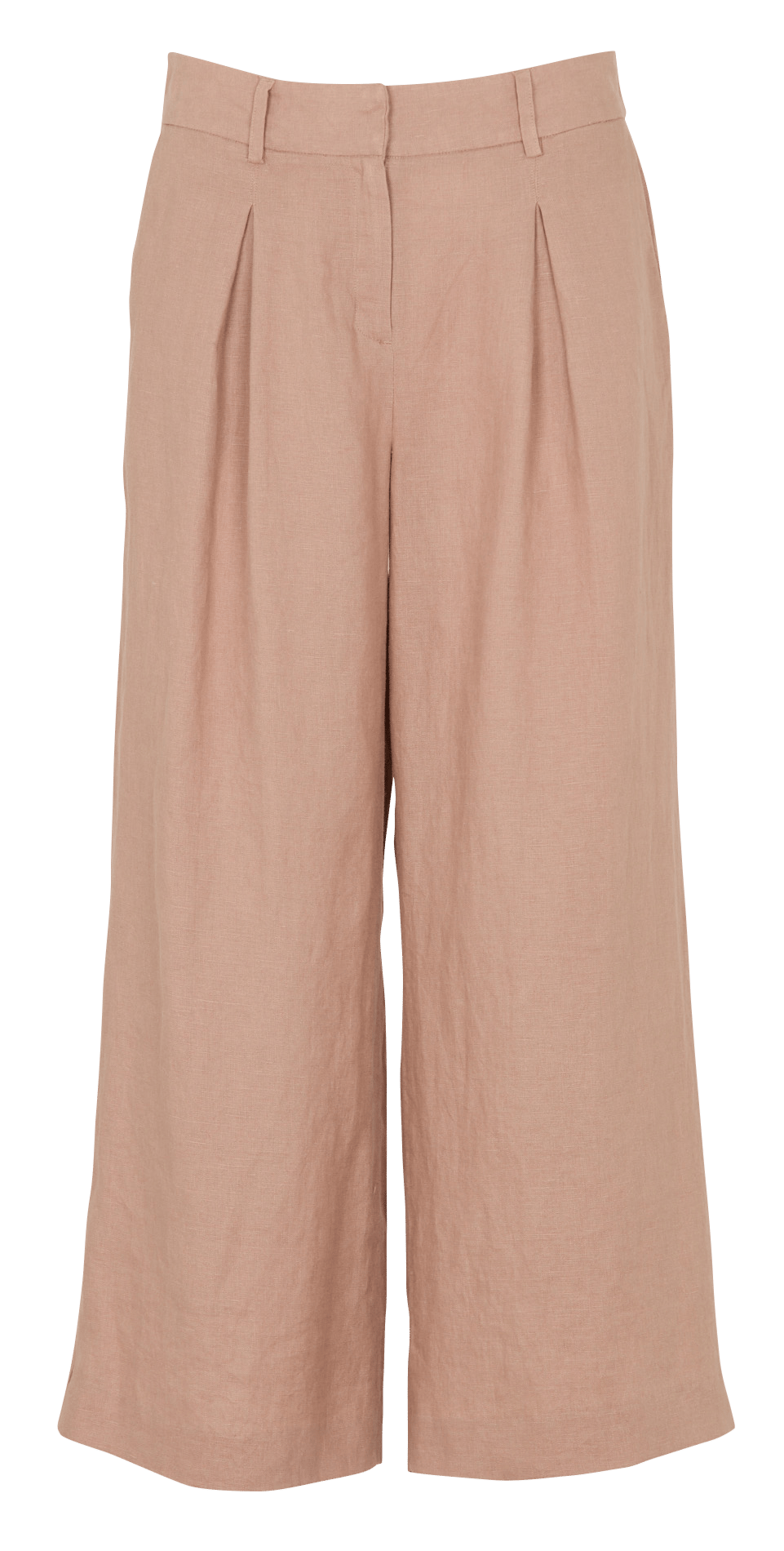 Ruime capribroek van linnen MAISON 123 Roze