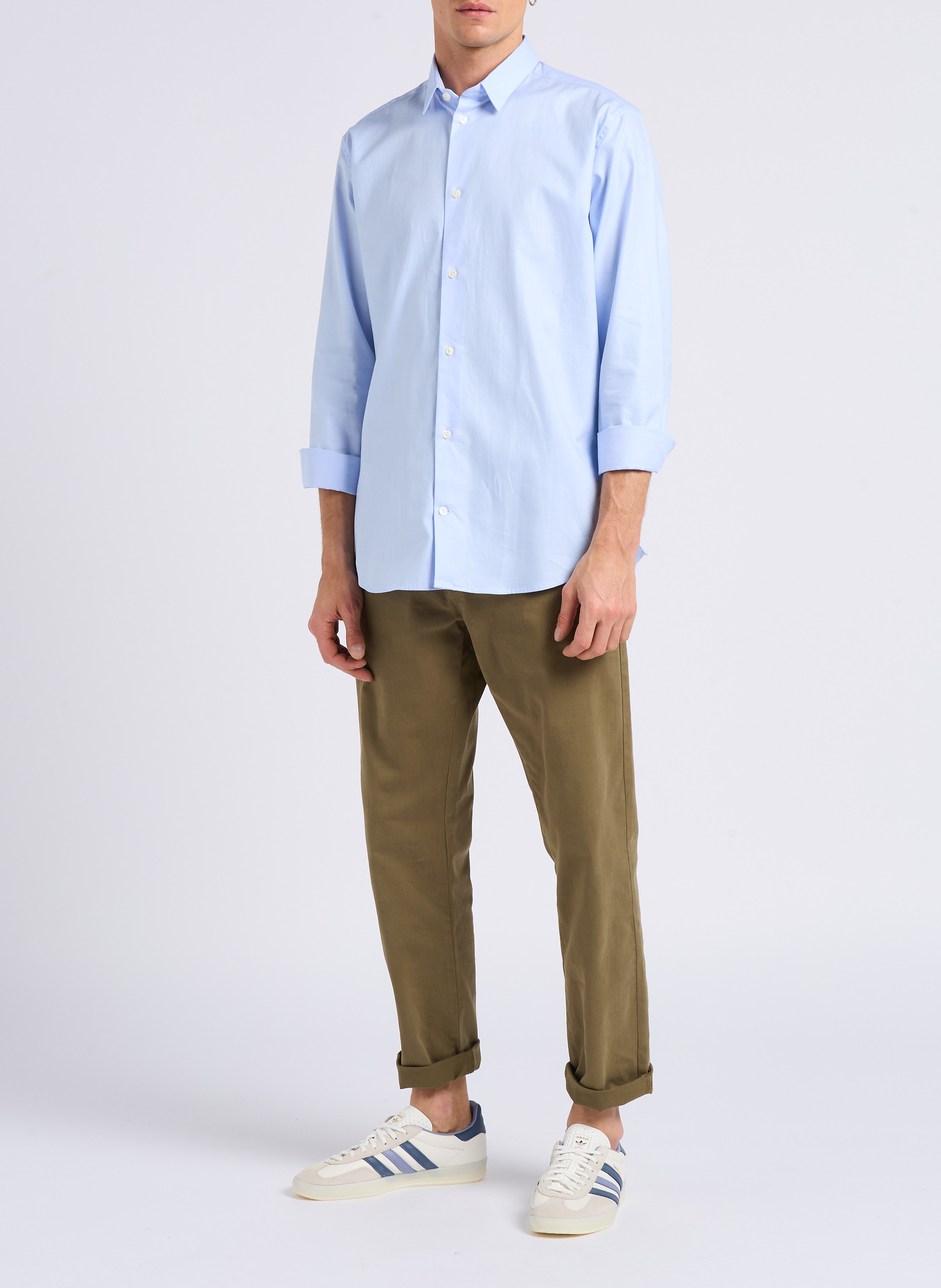 Baumwollhemd mit klassischem Kragen, Slim Fit AU PRINTEMPS PARIS Blau