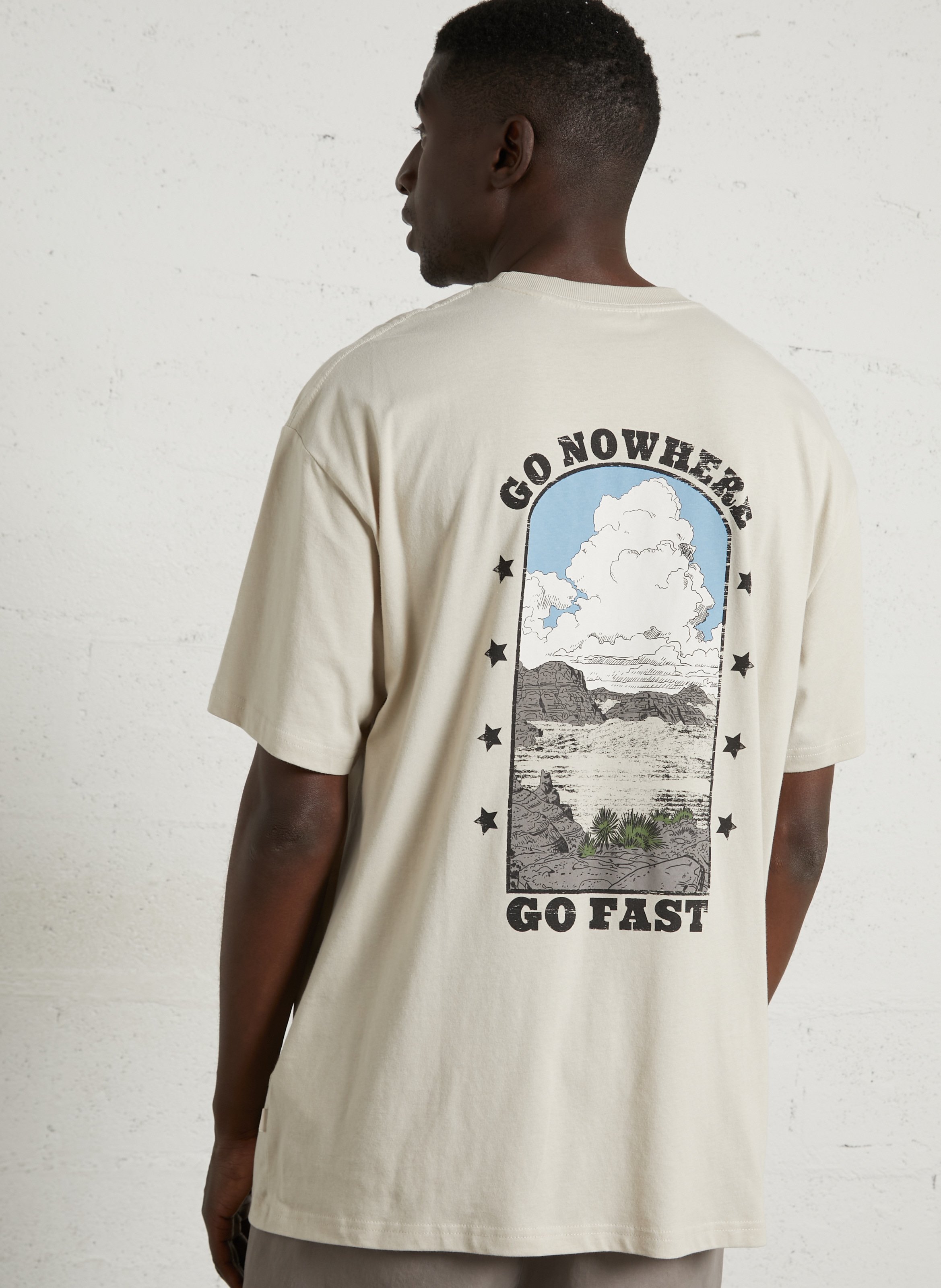 Tee-shirt col rond en coton  SOLID Beige