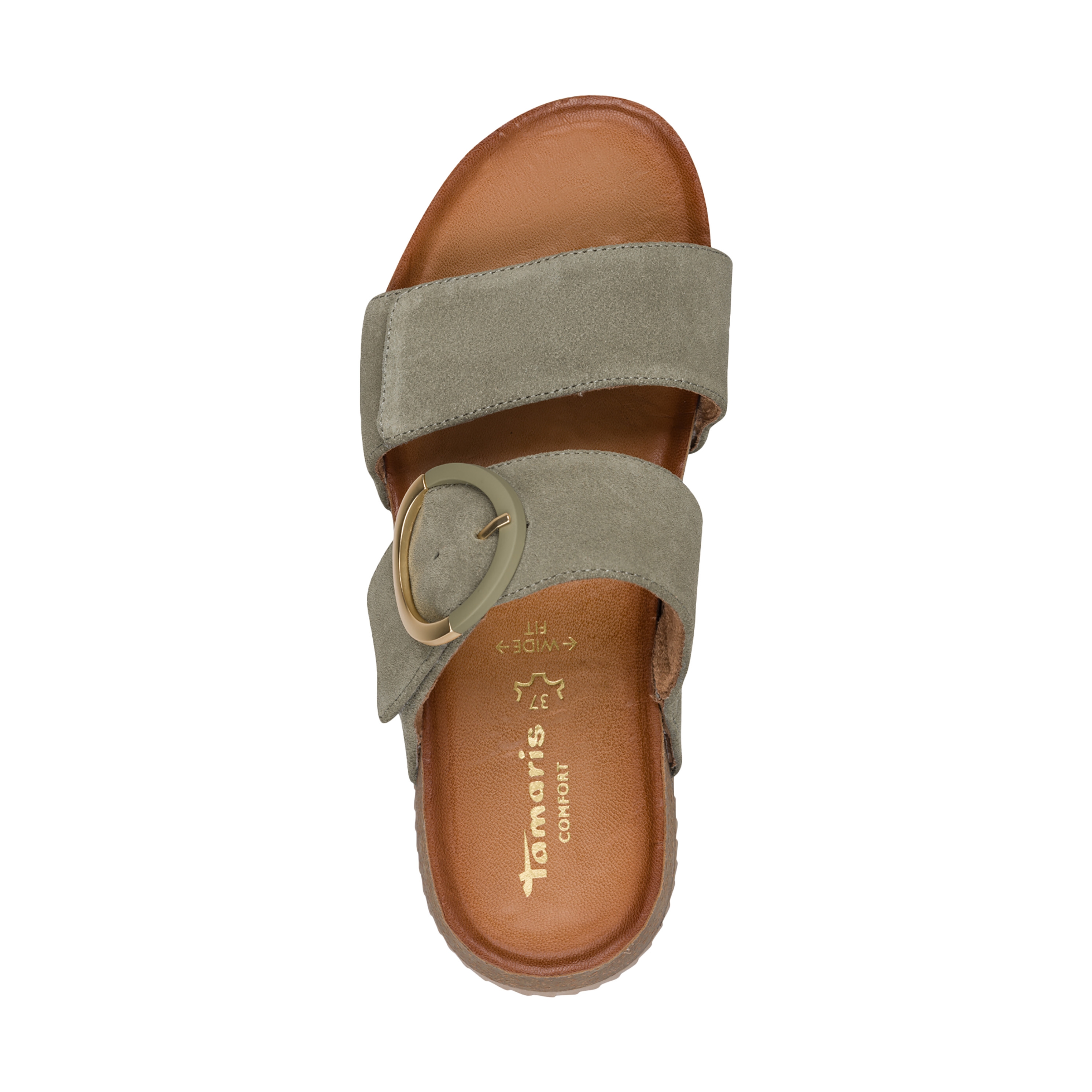 Leather Comfort Sandals TAMARIS Green