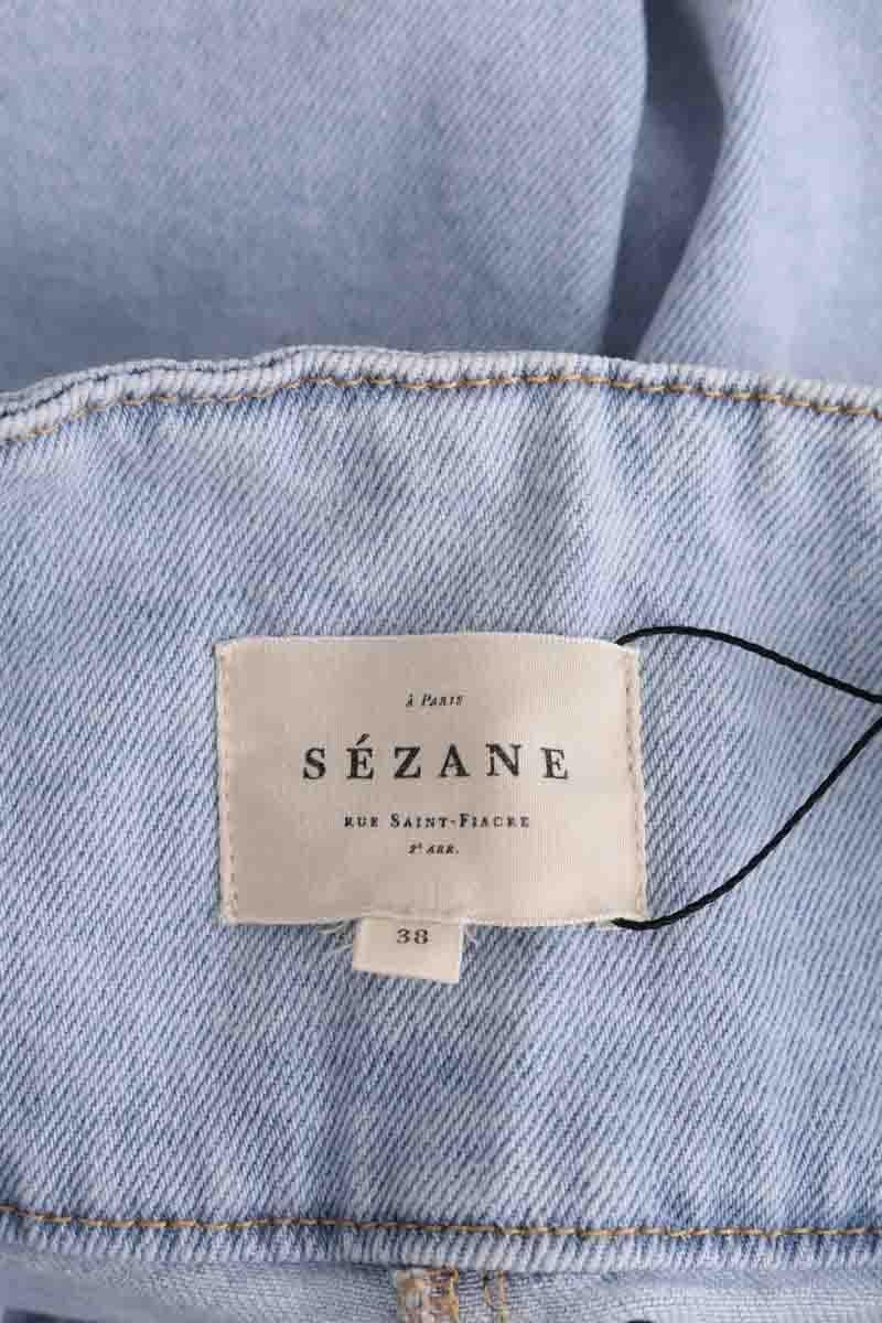 Jean boyfriend taille haute SEZANE - Seconde main Bleu
