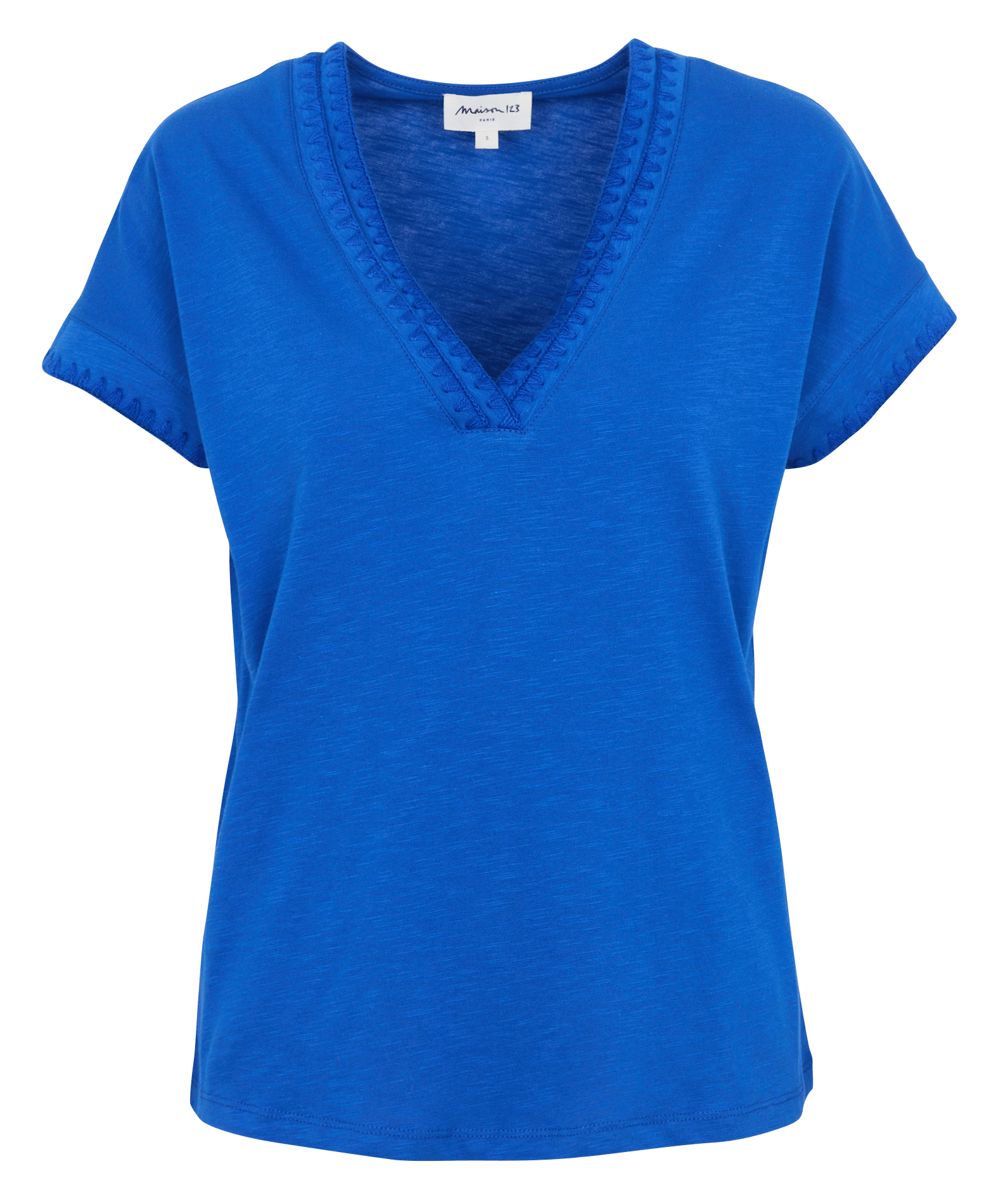 Fitted cotton t-shirt MAISON 123 Blue