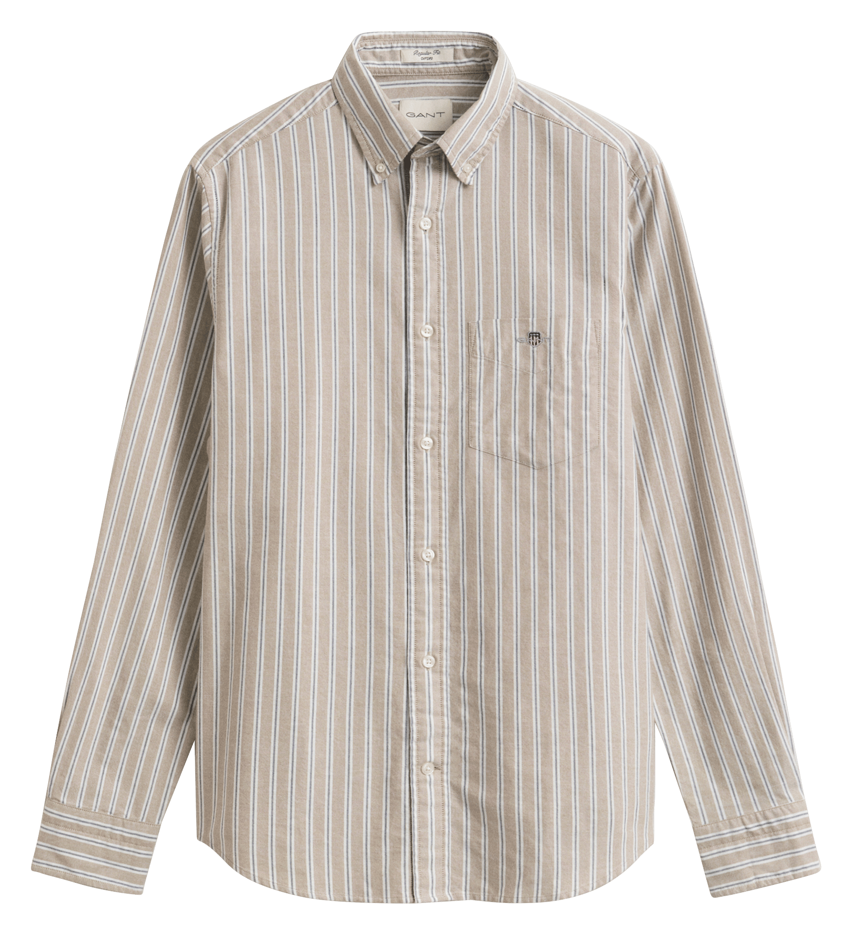 Chemise col américain rayée en coton GANT