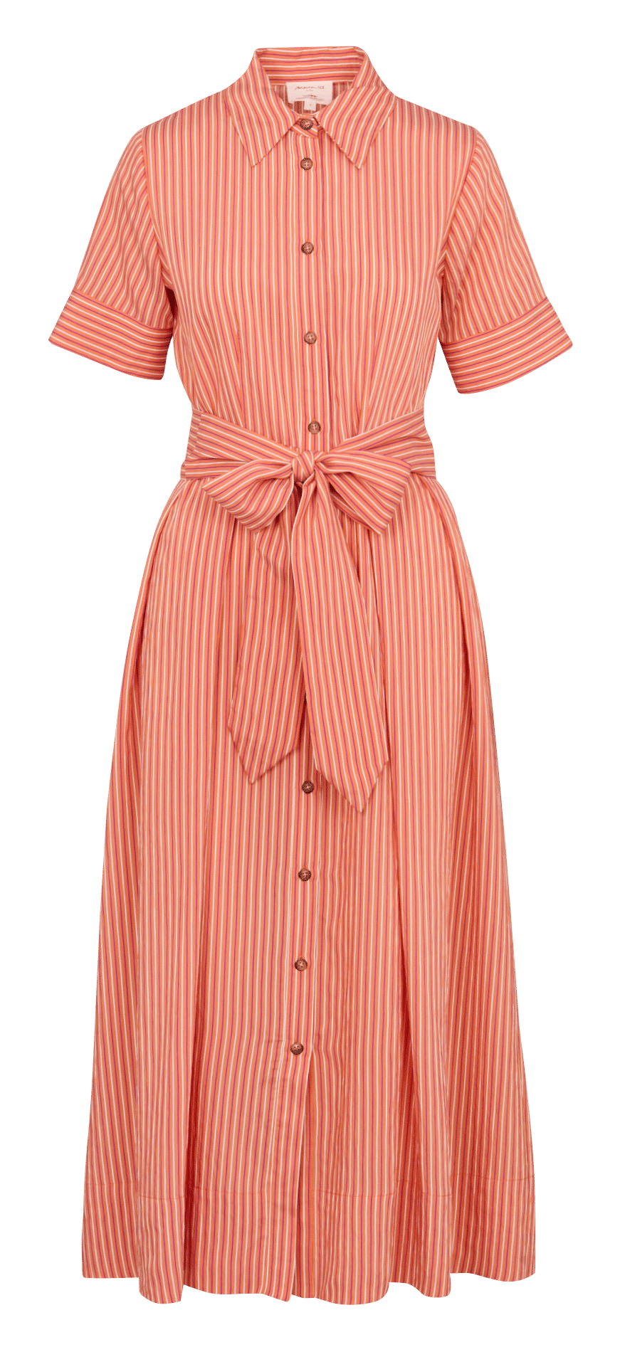 Long Striped Maxi Dress with Belt MAISON 123 Golden
