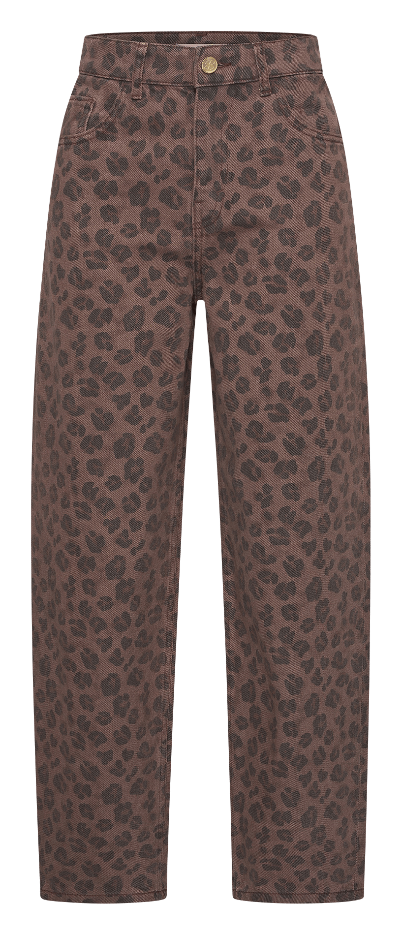 Straight-leg animal print organic cotton trousers BY BAR Brown
