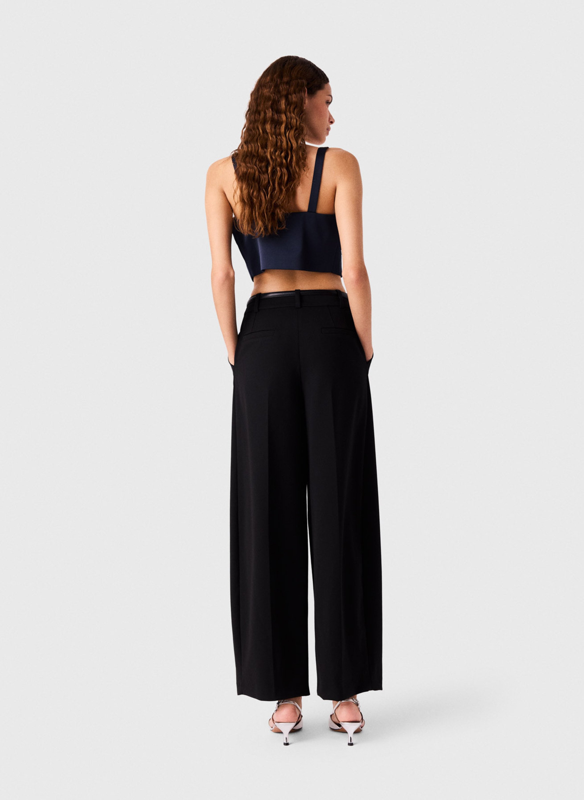 Korte top met bandjes en strasssteentjes MAJE Blauw