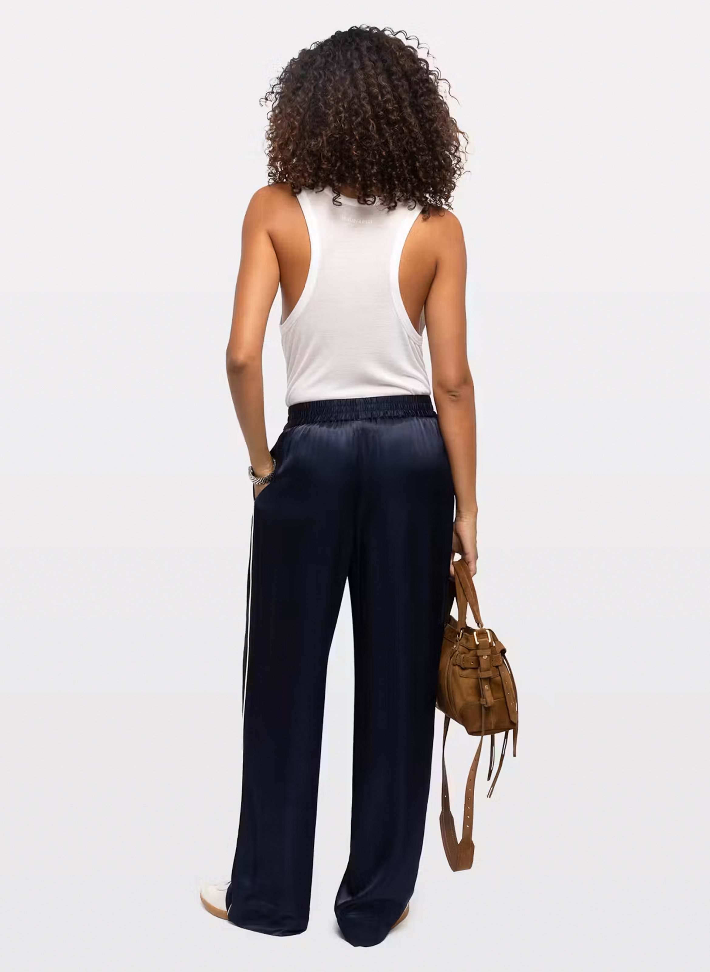 Wide-leg fluid satin-effect trousers | Blue ZADIG&VOLTAIRE Women
