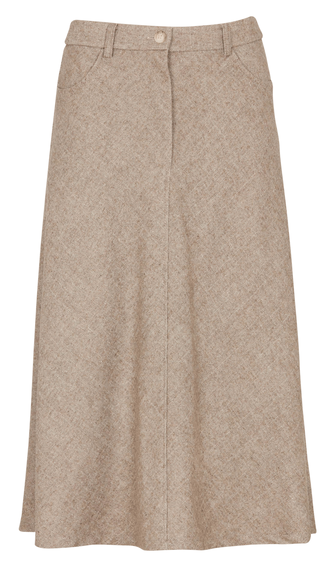 Jupe midi forme trapèze en tweed LA FEE MARABOUTEE Beige