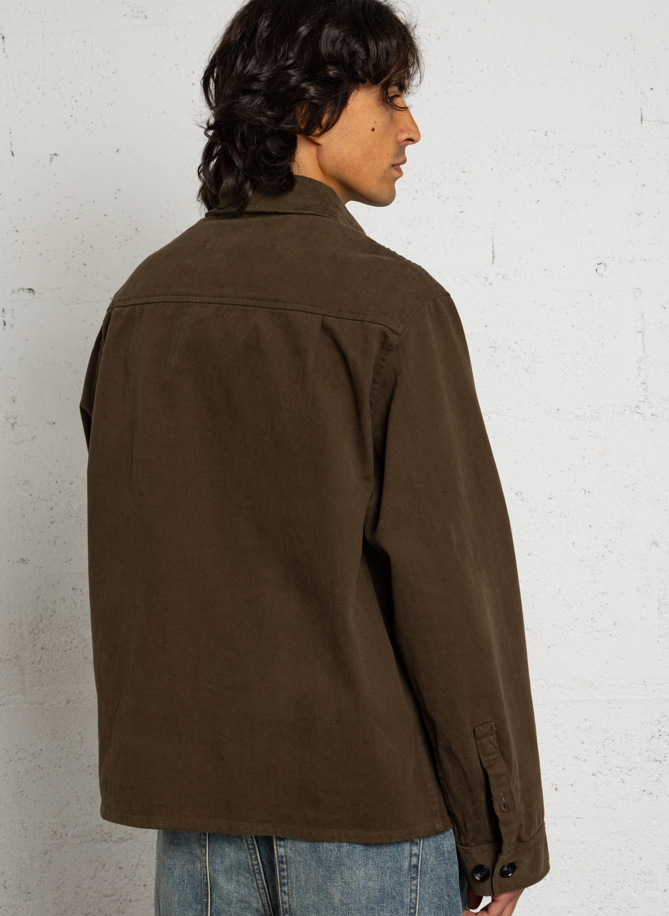 Surchemise droite col classique en coton MINIMUM Marron
