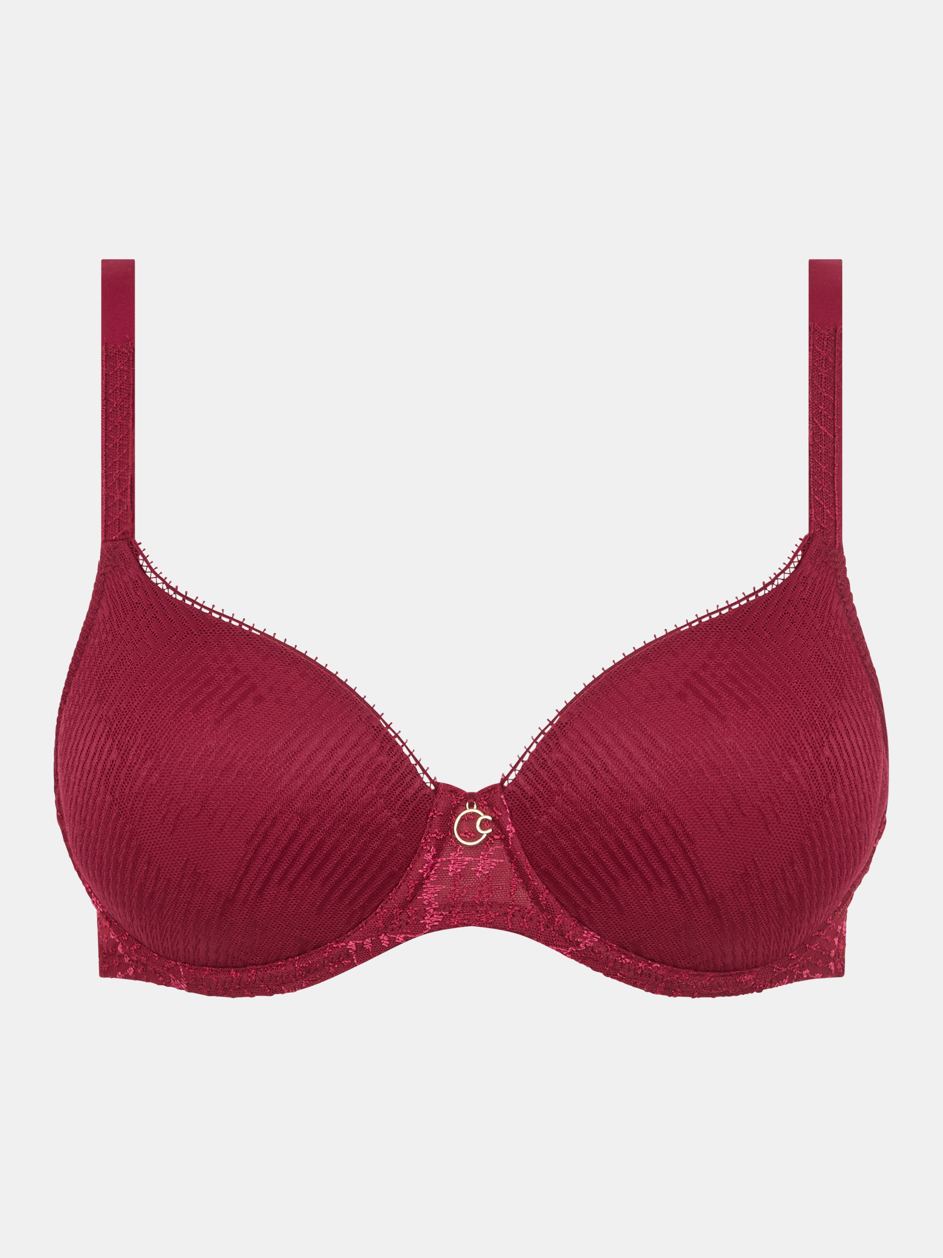 Memory foam full cup bra with embroidery CHANTELLE Red