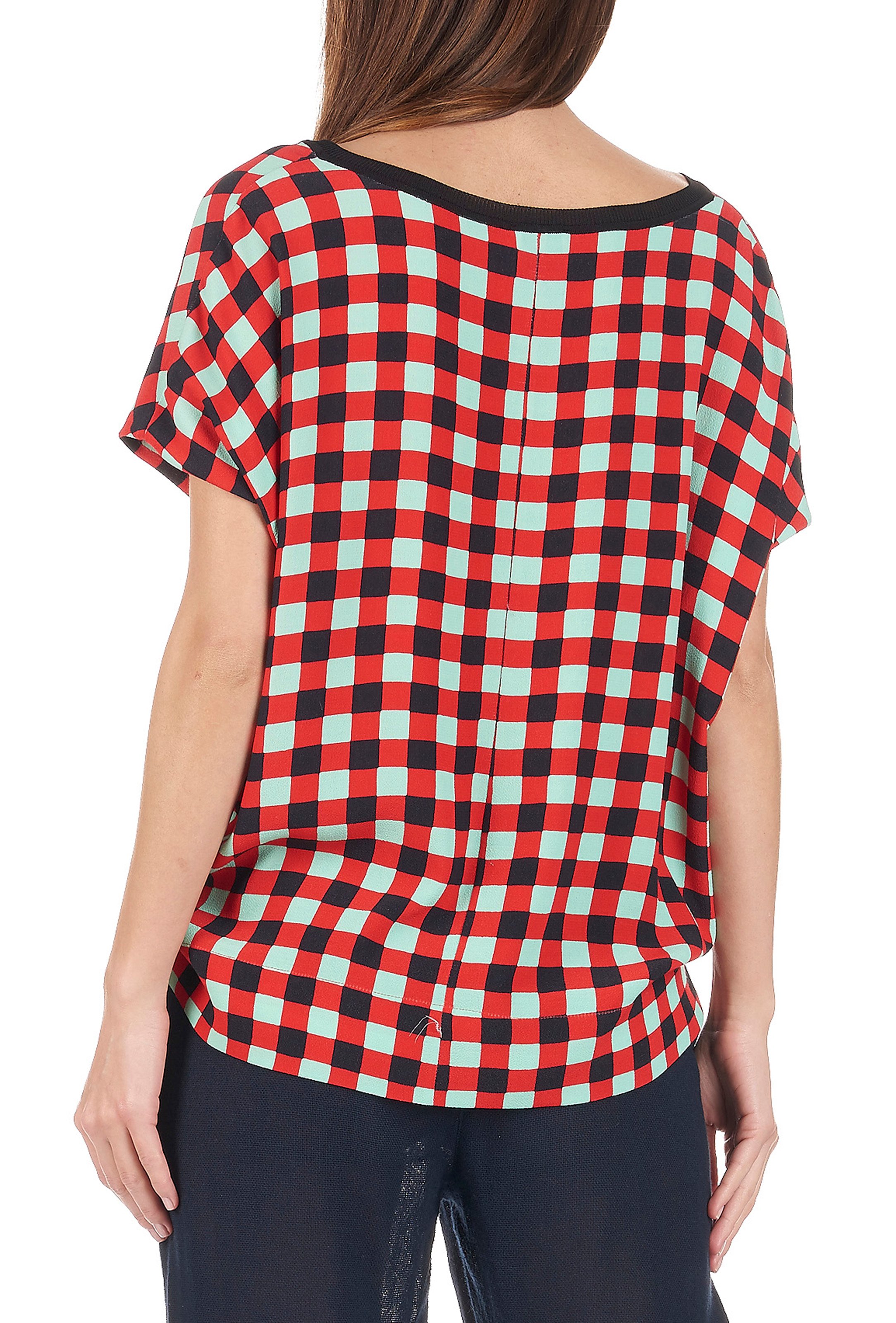 Printed fluid round-neck top ATTIC AND BARN Red