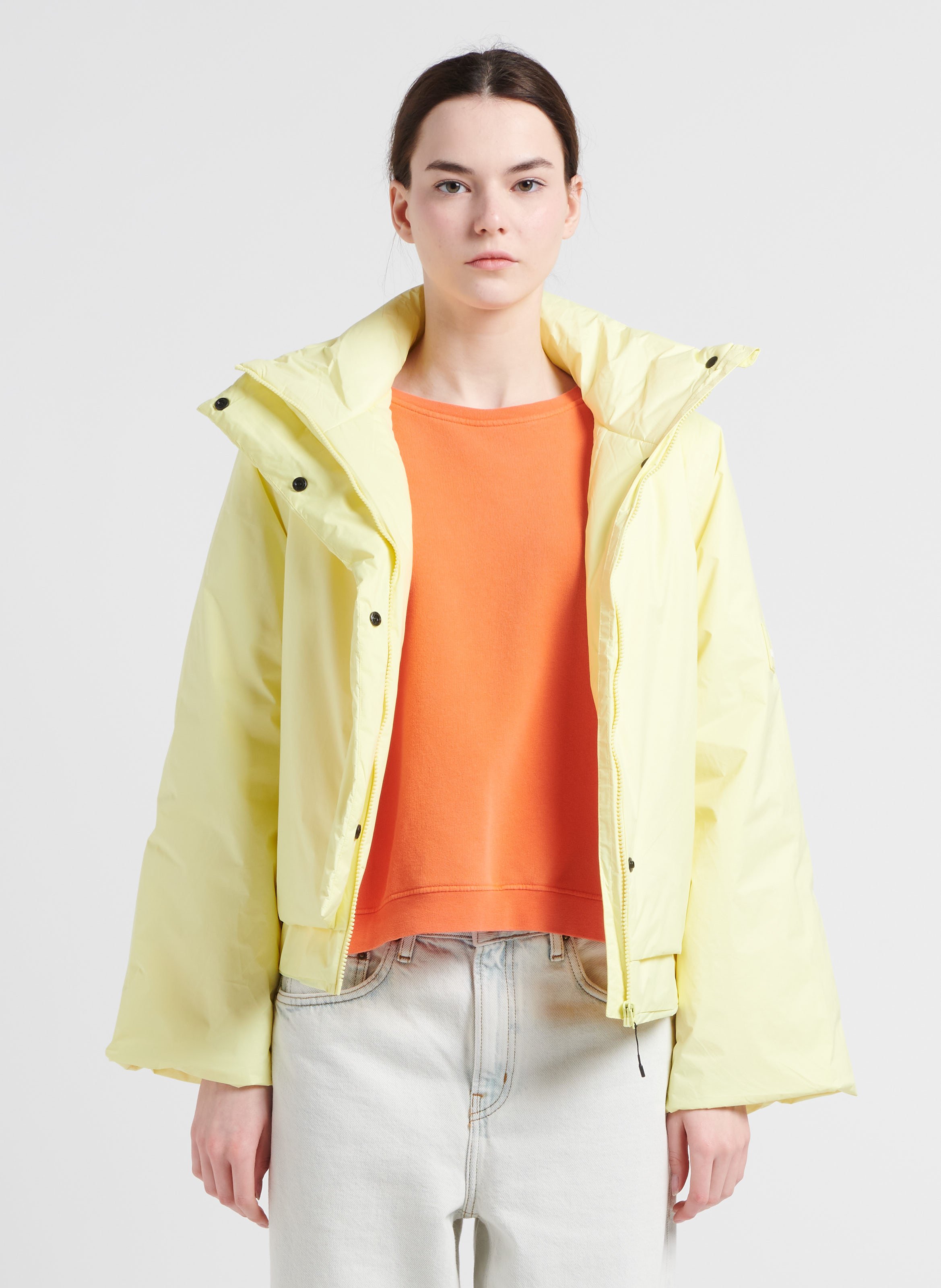 High-neck nylon jacket RAINS Yellow