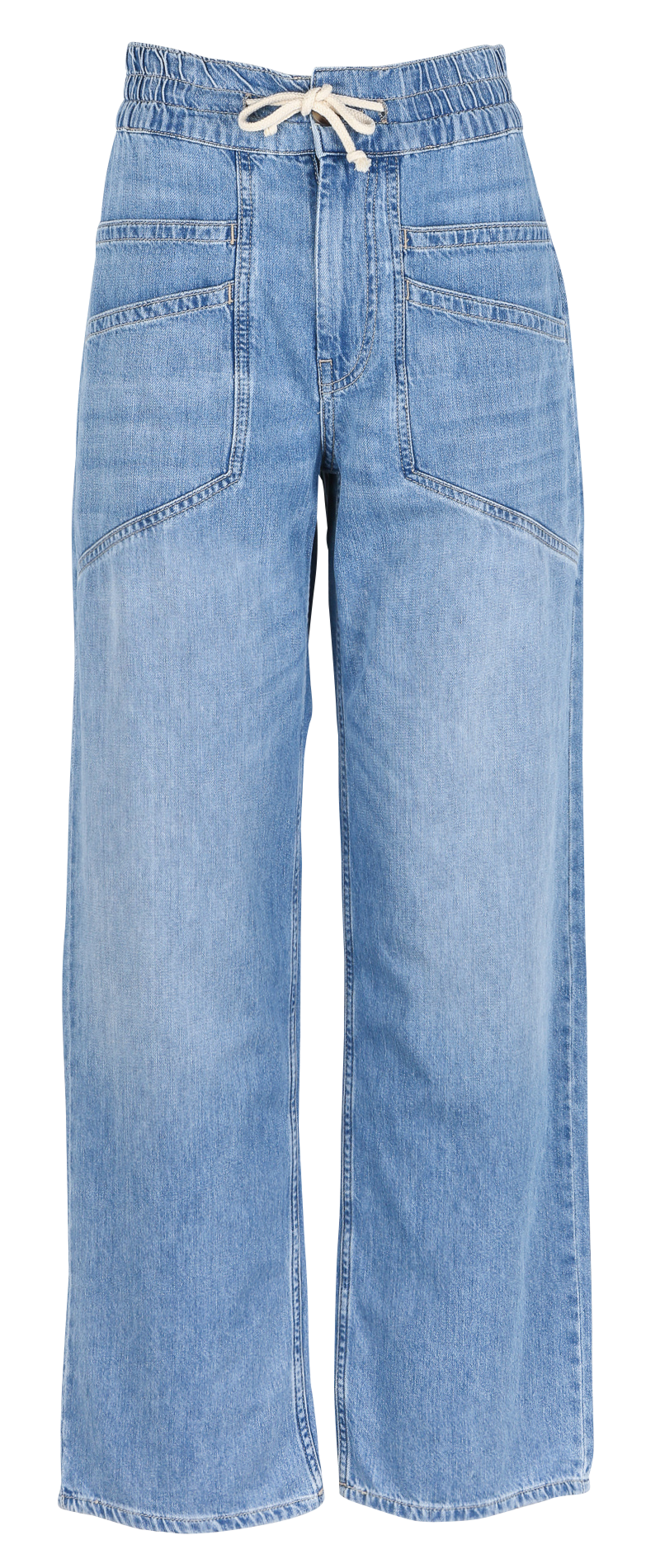 High-waisted wide-leg cotton pants BA&SH Blue