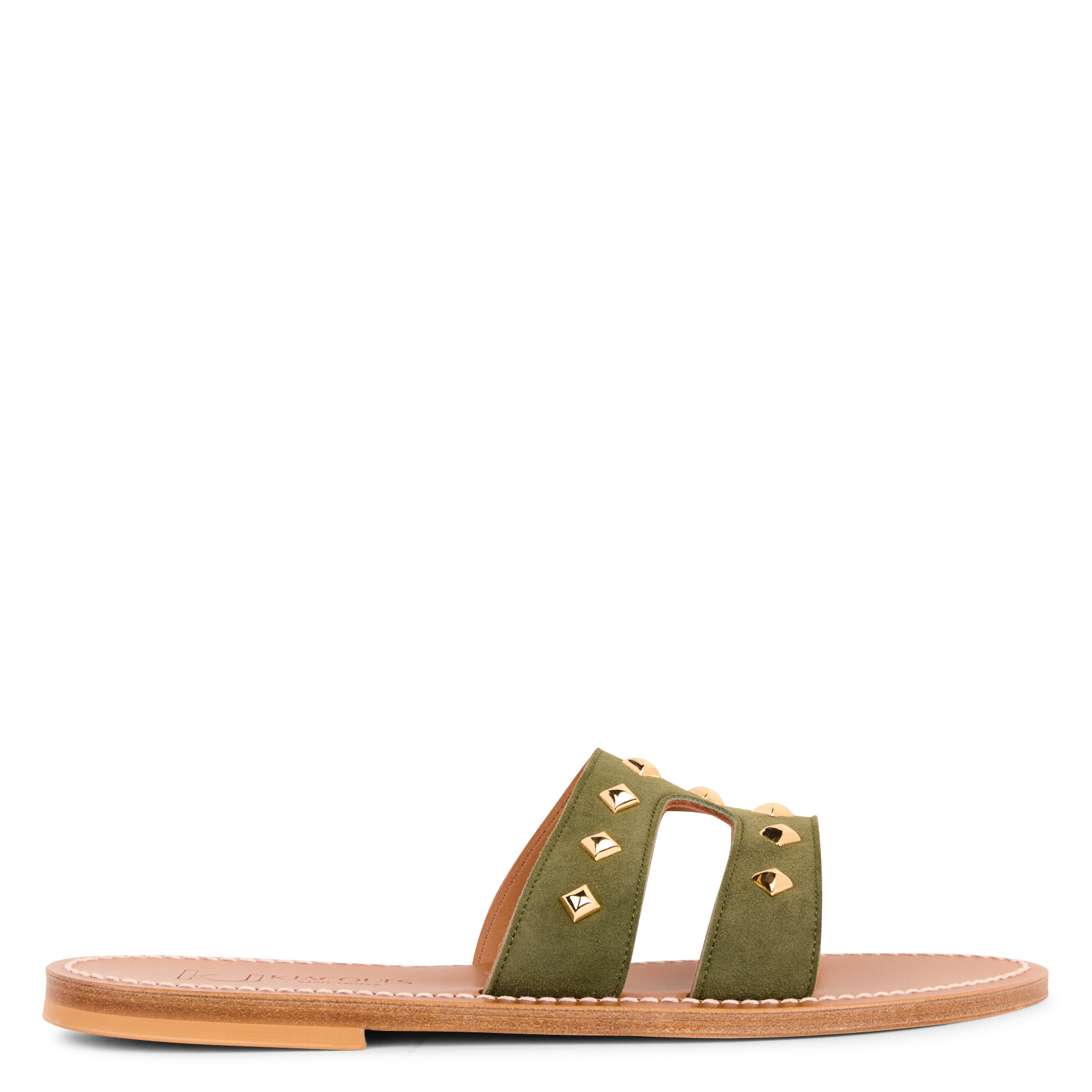 Claquette à découpes en cuir K JACQUES Vert