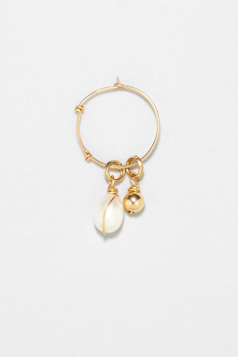 Charm pendant - intertwined cultured pearl YAY White