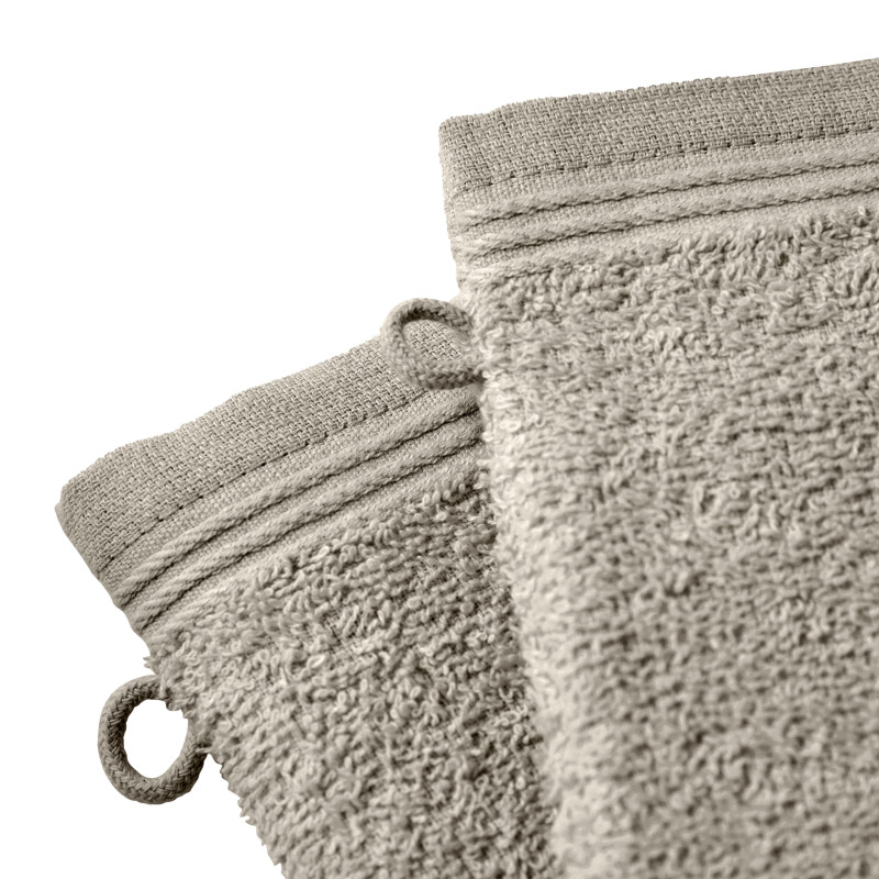 Set of 2 washcloths COTON PUR Beige