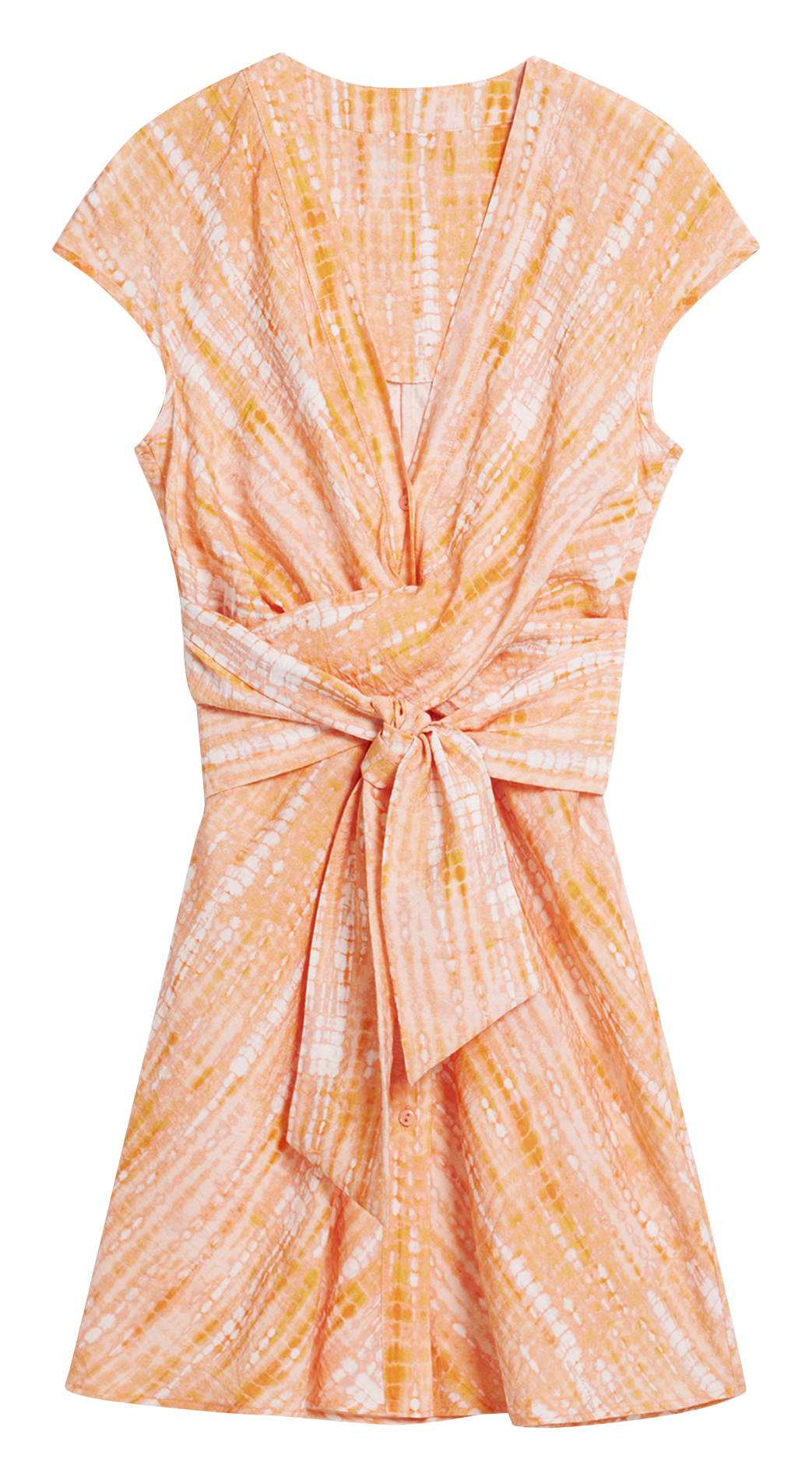 Robe courte col v imprimée DESIGUAL Orange