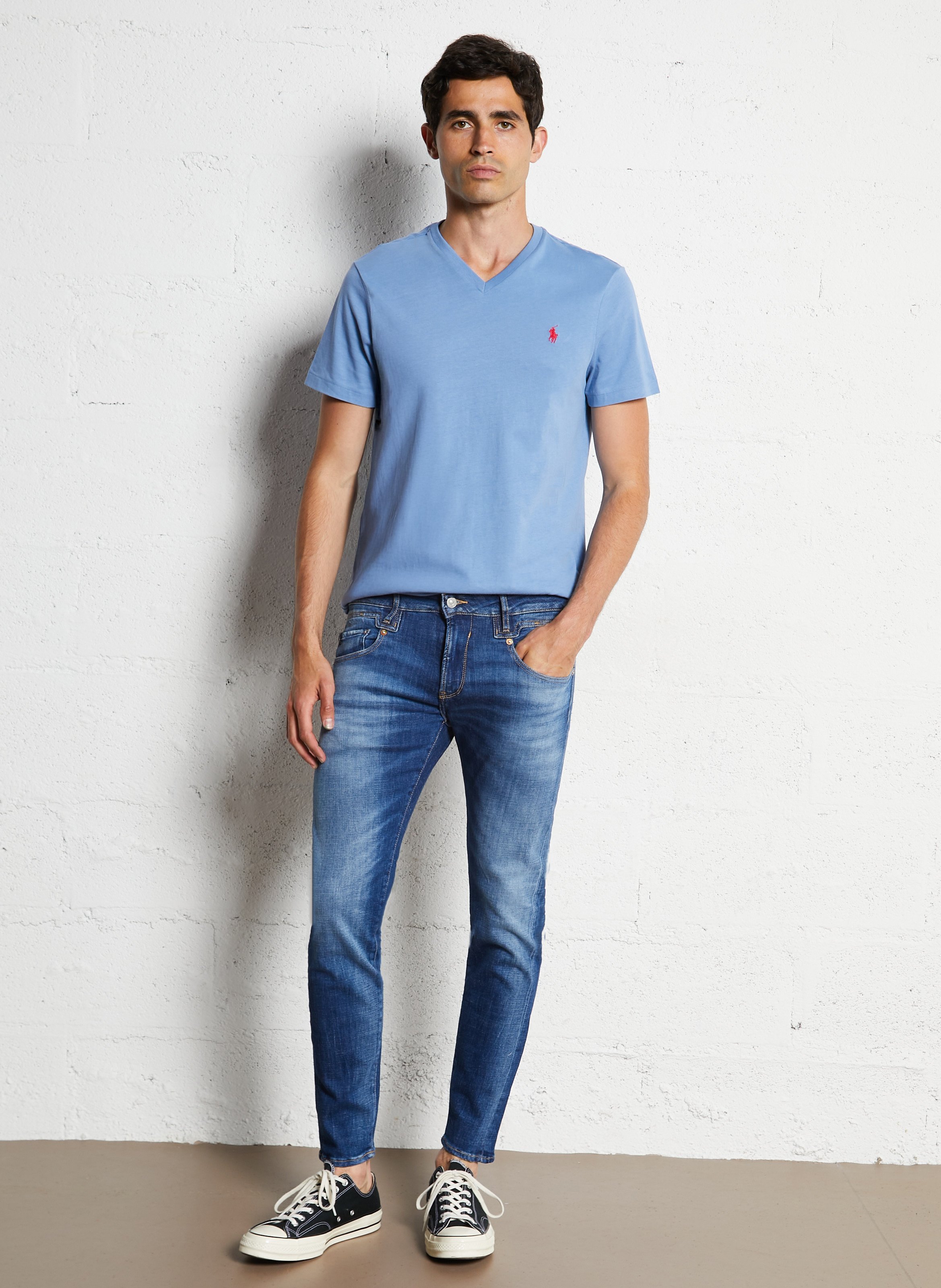 Jeans slim a vita alta LE TEMPS DES CERISES Blu