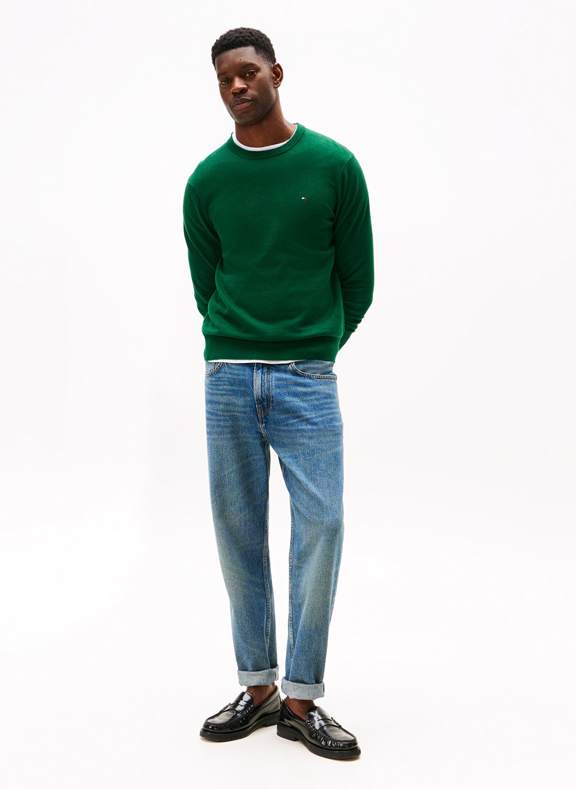 Cotton and wool sleeveless sweater with lacing TOMMY HILFIGER Green