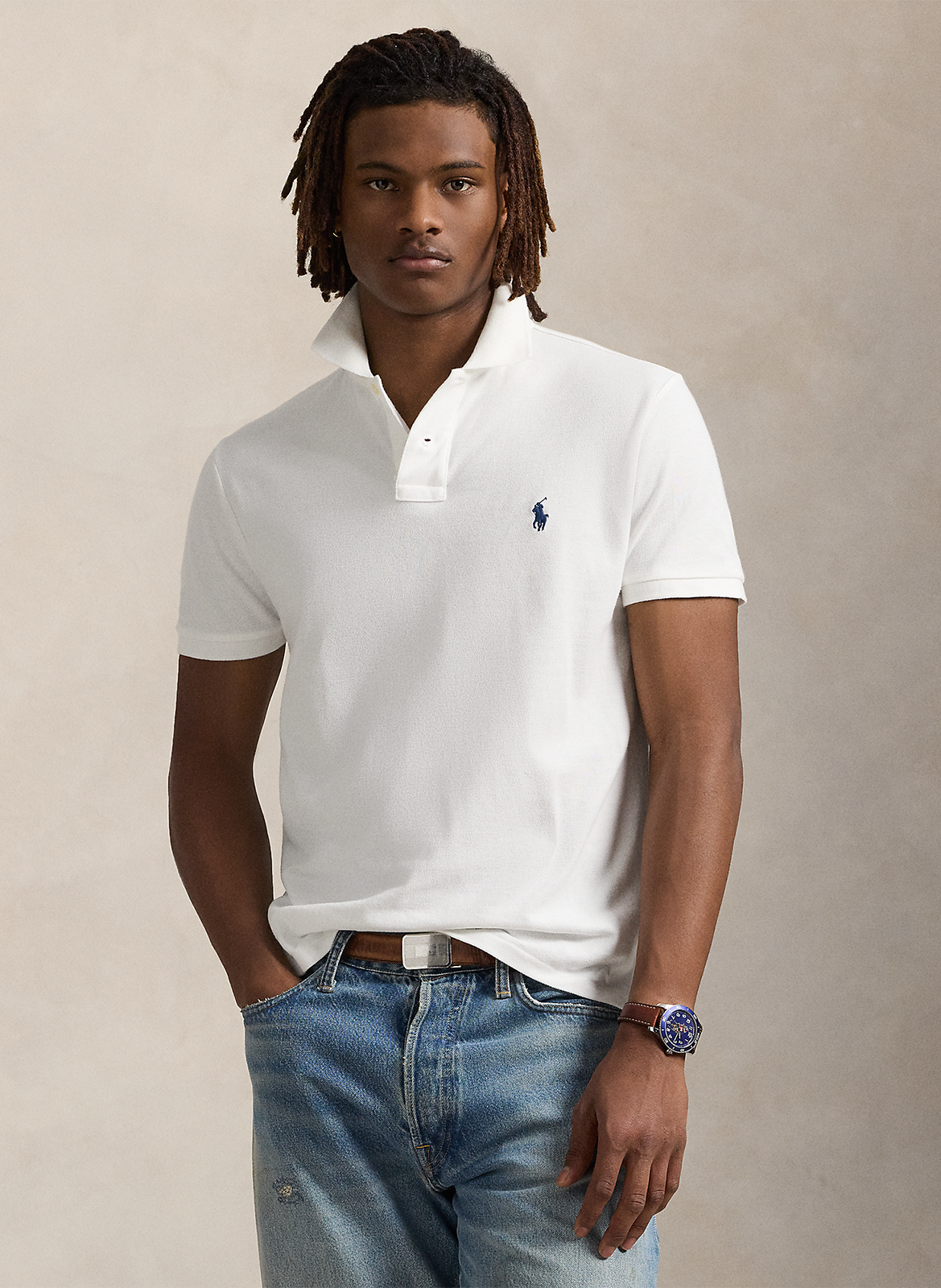 Polo custom slim-fit en coton POLO RALPH LAUREN Blanc