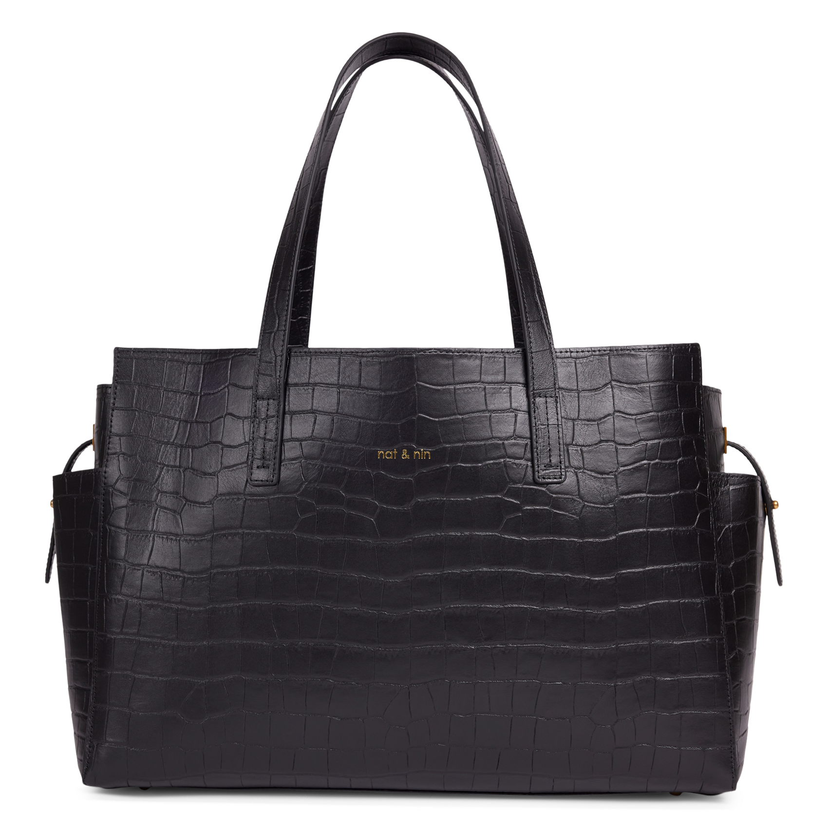 Leder-Shopper mit Reptilmuster NAT & NIN