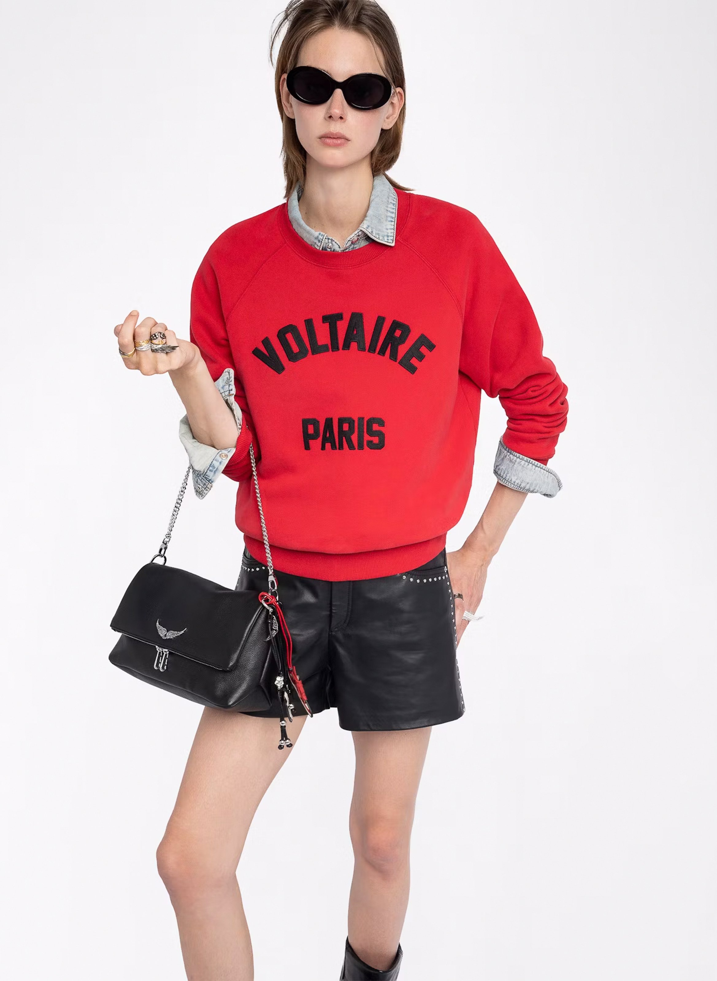 Felpa dritta in misto cotone ZADIG&VOLTAIRE Rosso