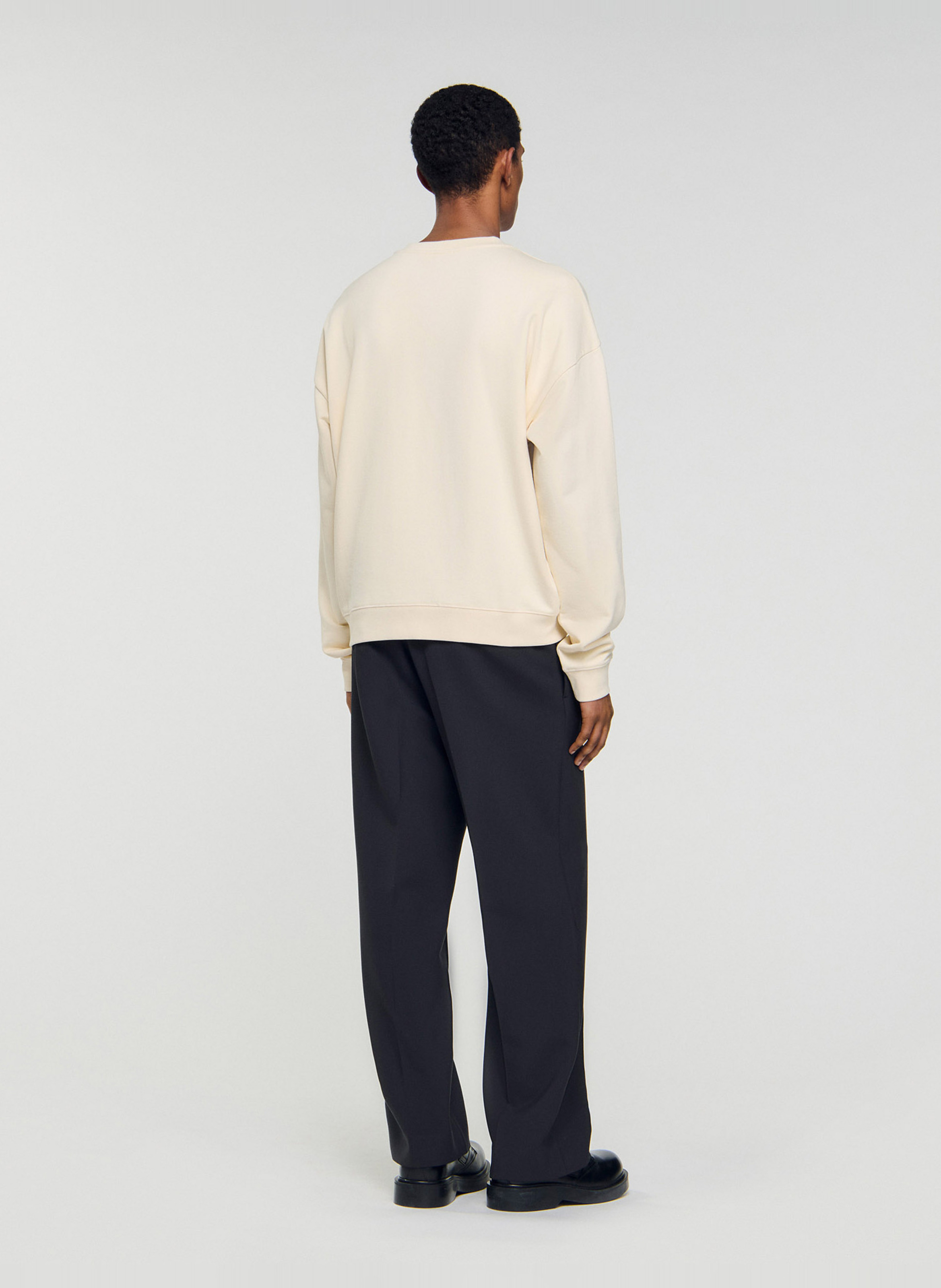 Effen katoenen sweater SANDRO Beige