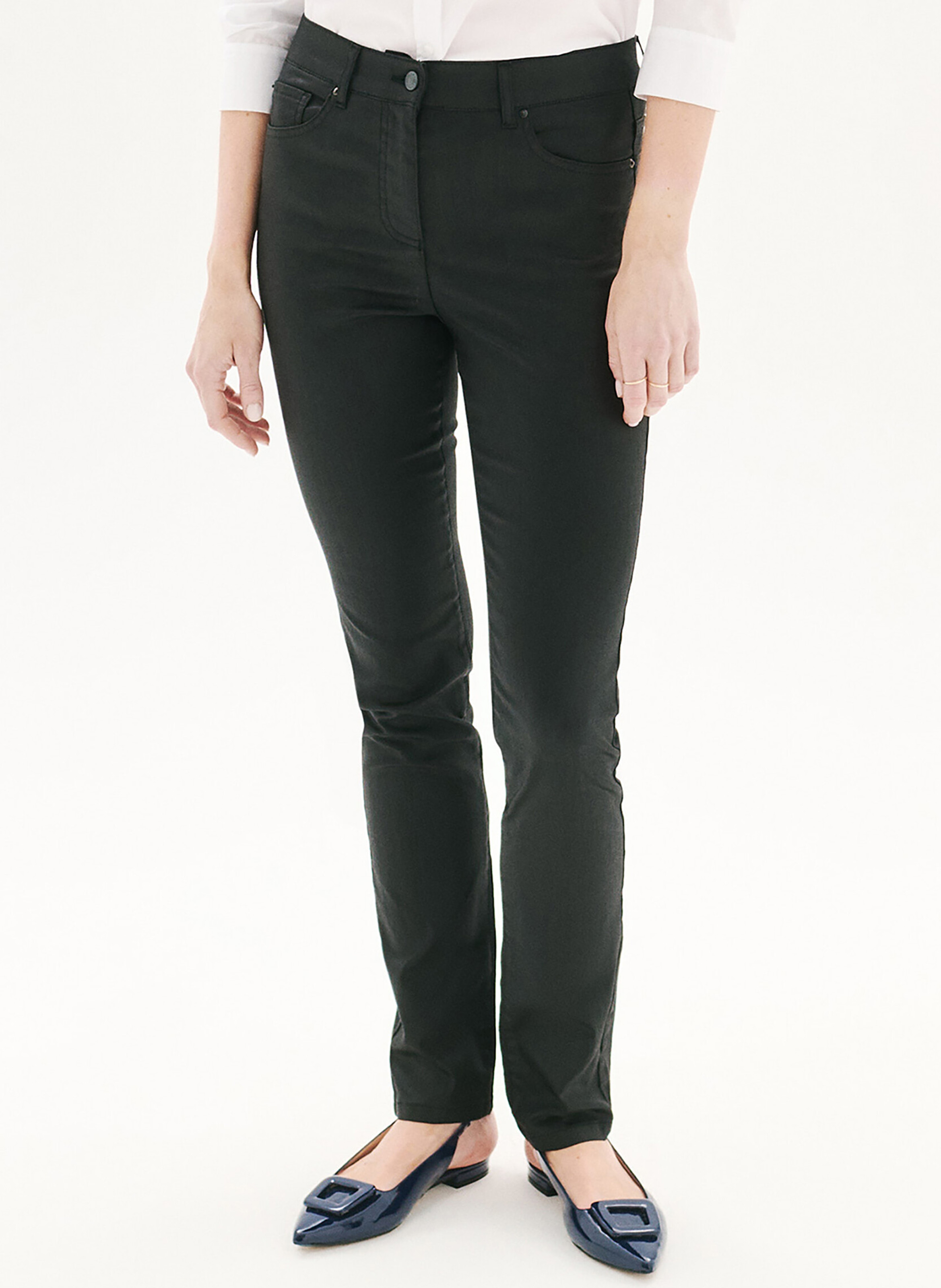 Pantalon slim en coton mélangé CAROLL Noir