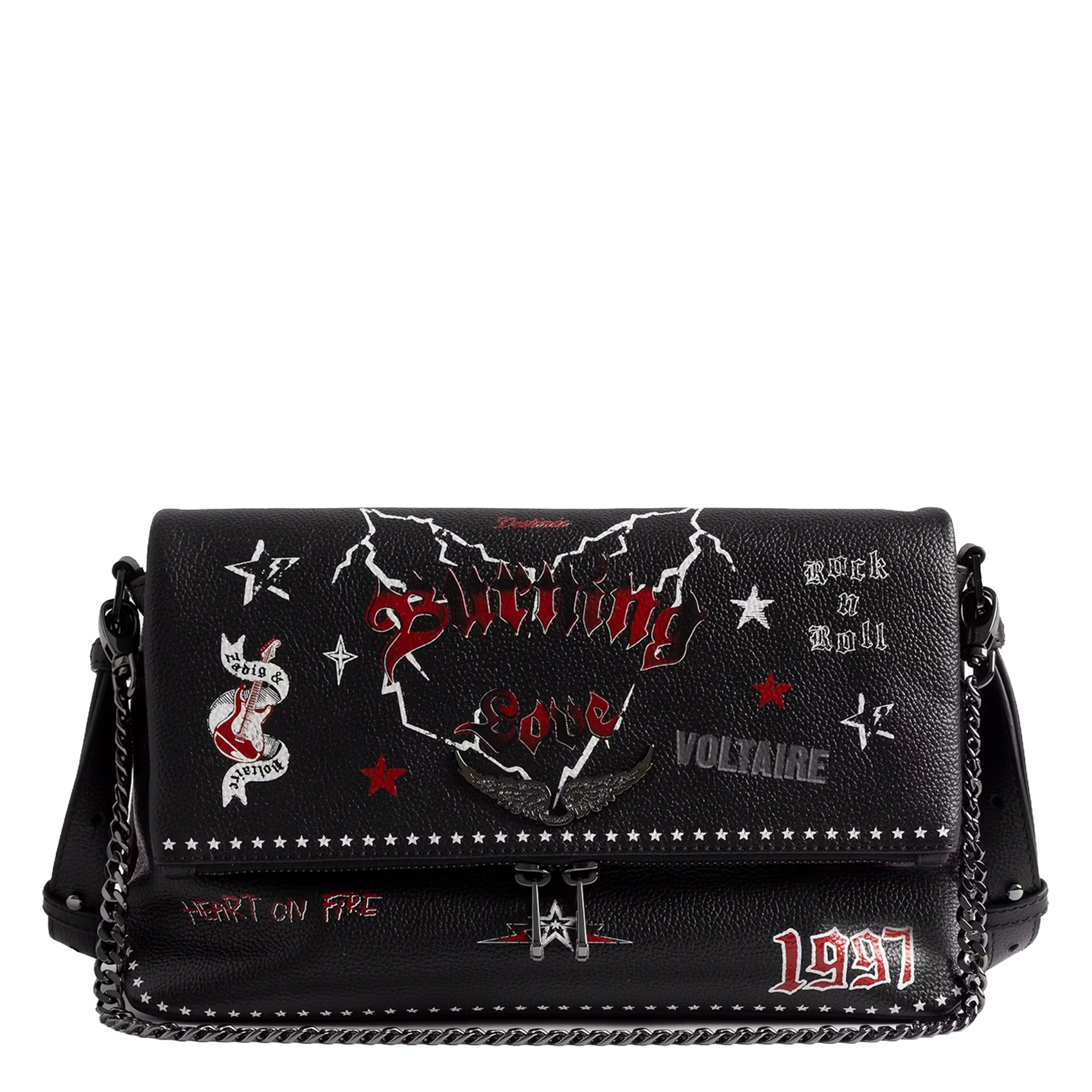 Bowlingtas van nerfleer met rits ZADIG&VOLTAIRE Zwart