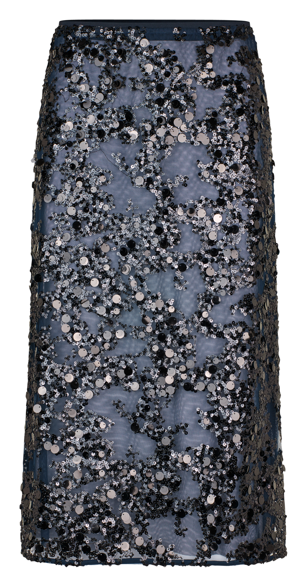 Jupe midi brodée à sequins BAUM UND PFERDGARTEN Bleu