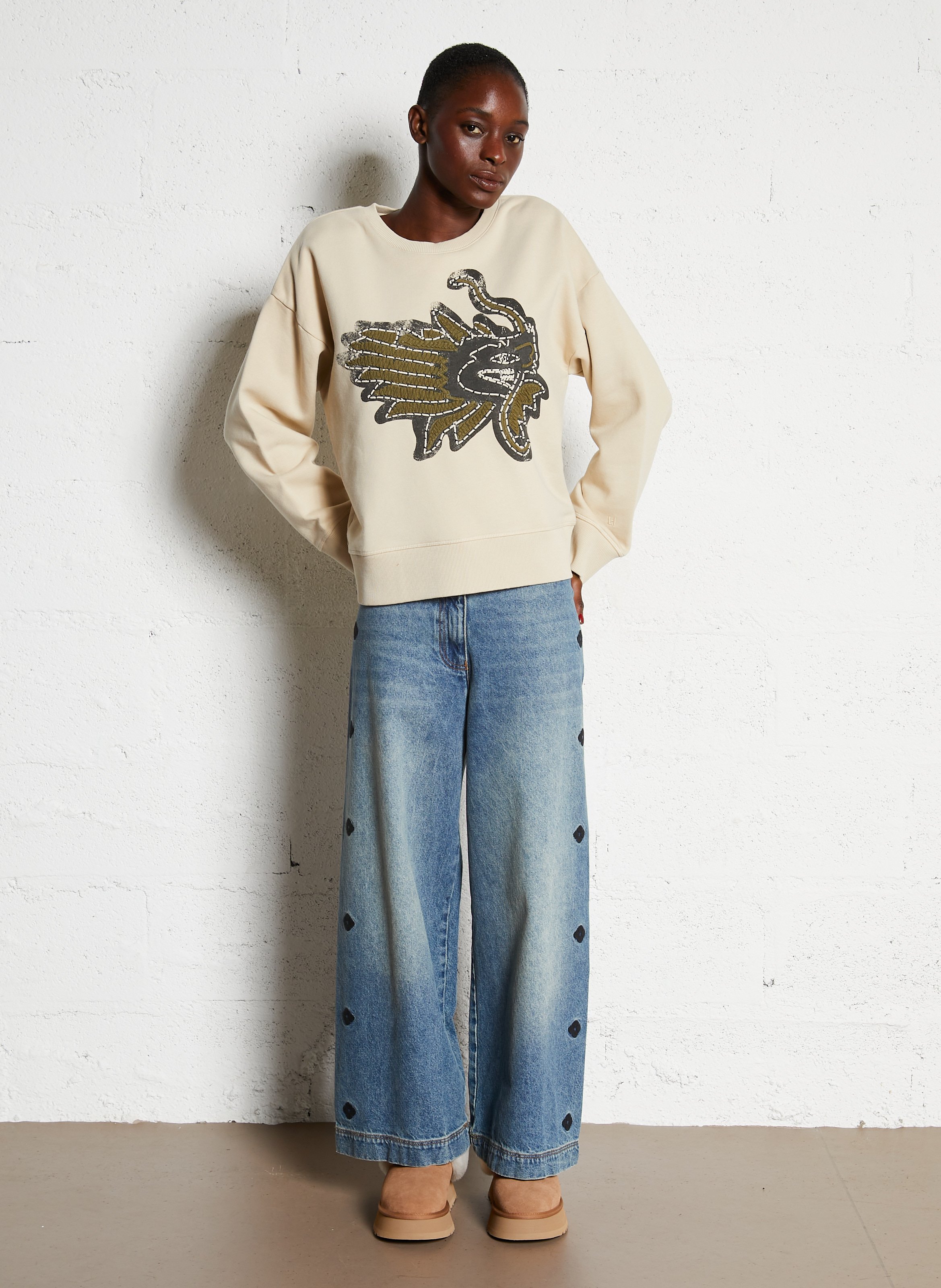 Effen sweater LEON & HARPER Grijs