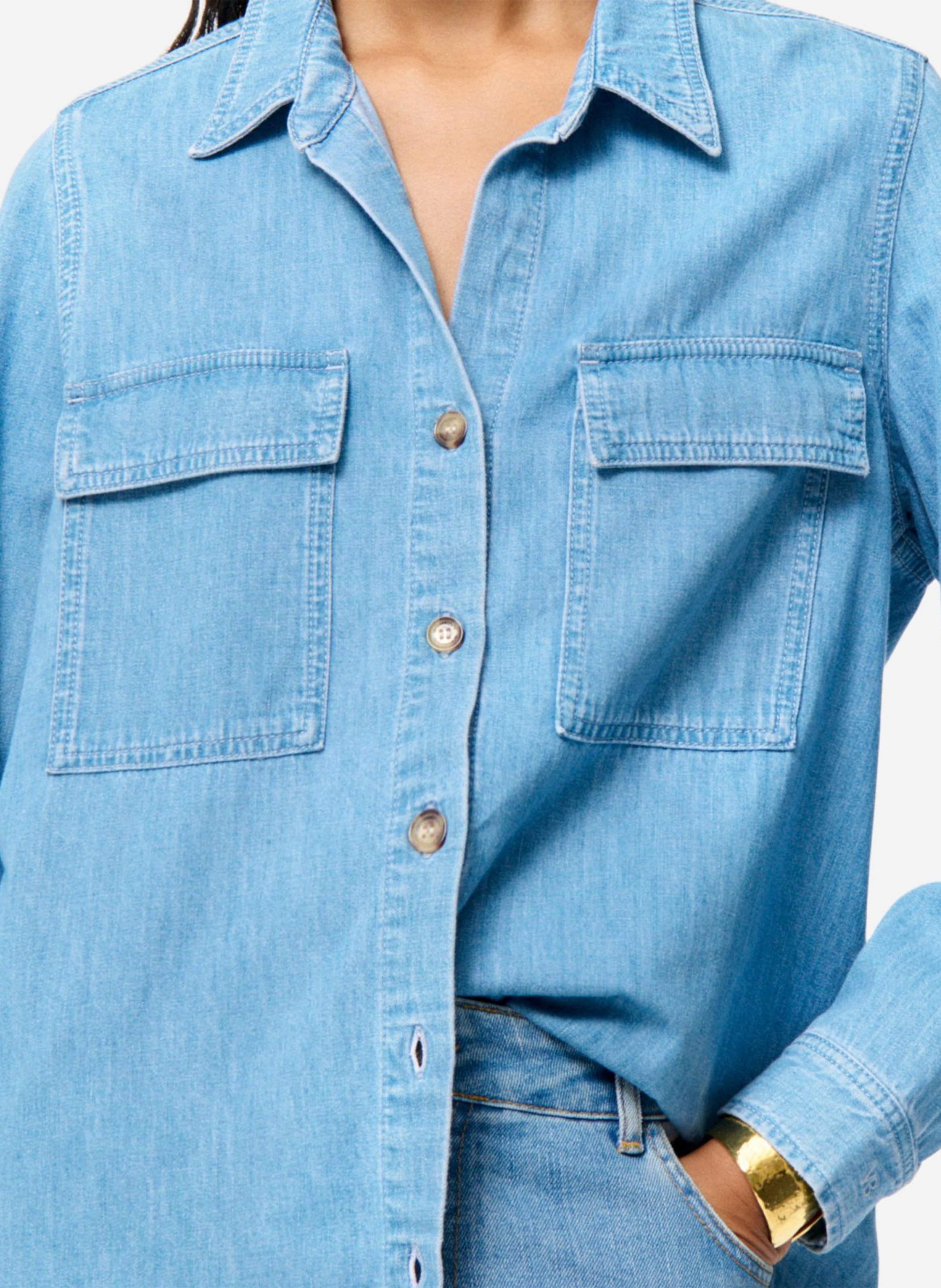 Chemise col classique en coton VANESSA BRUNO Bleu