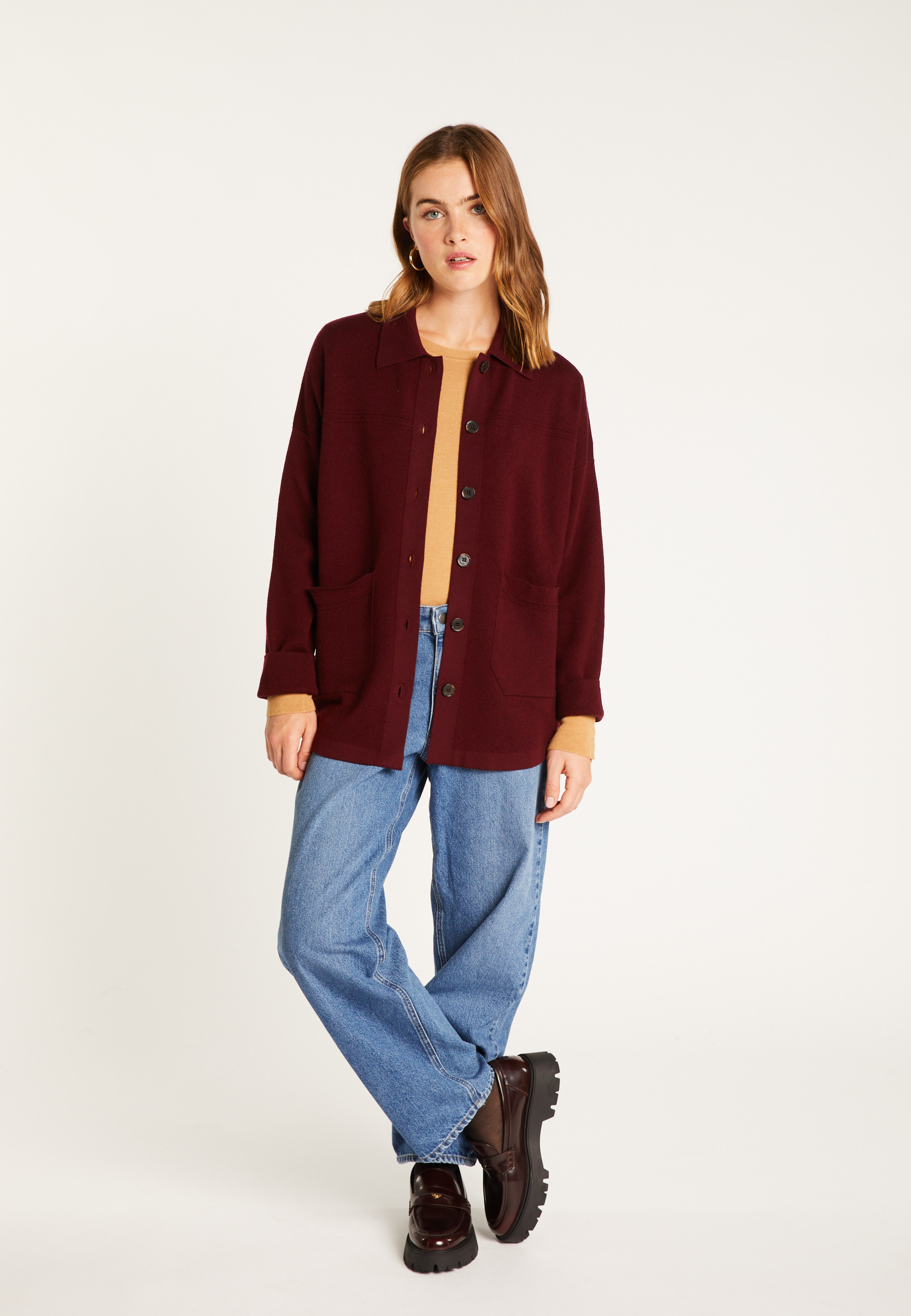 Merino wool jacket MAISON MONTAGUT Purple