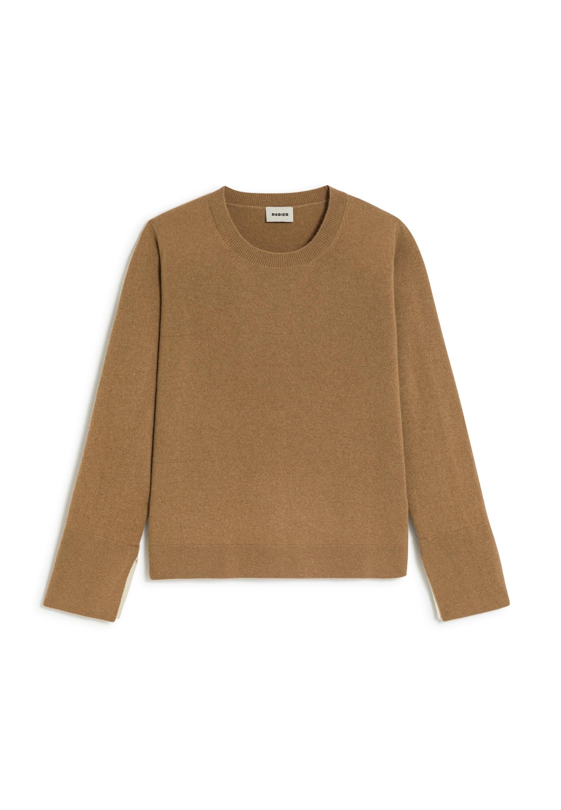 Belted cashmere sweater RODIER Brown