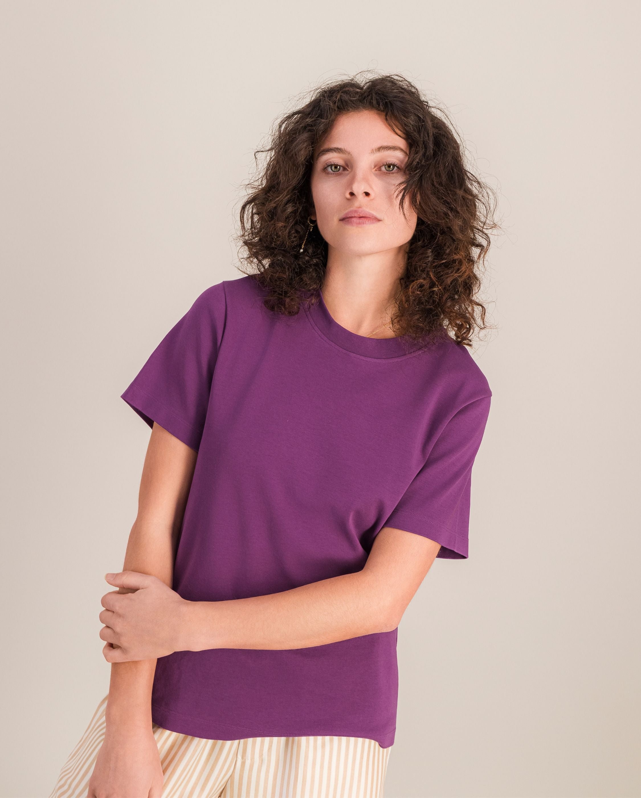 Women's organic cotton t-shirt, purple ANGARDE Purple