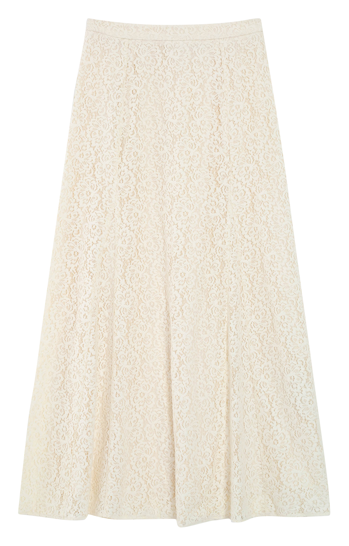 Flared long lace skirt GRACE ET MILA White