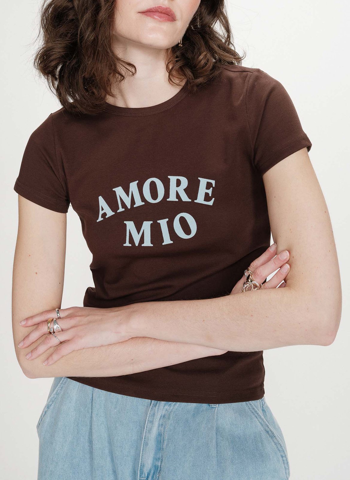 <p>T-shirt with round neck, fitted silhouette, and screen-printed design in blended cotton</p> GRACE ET MILA