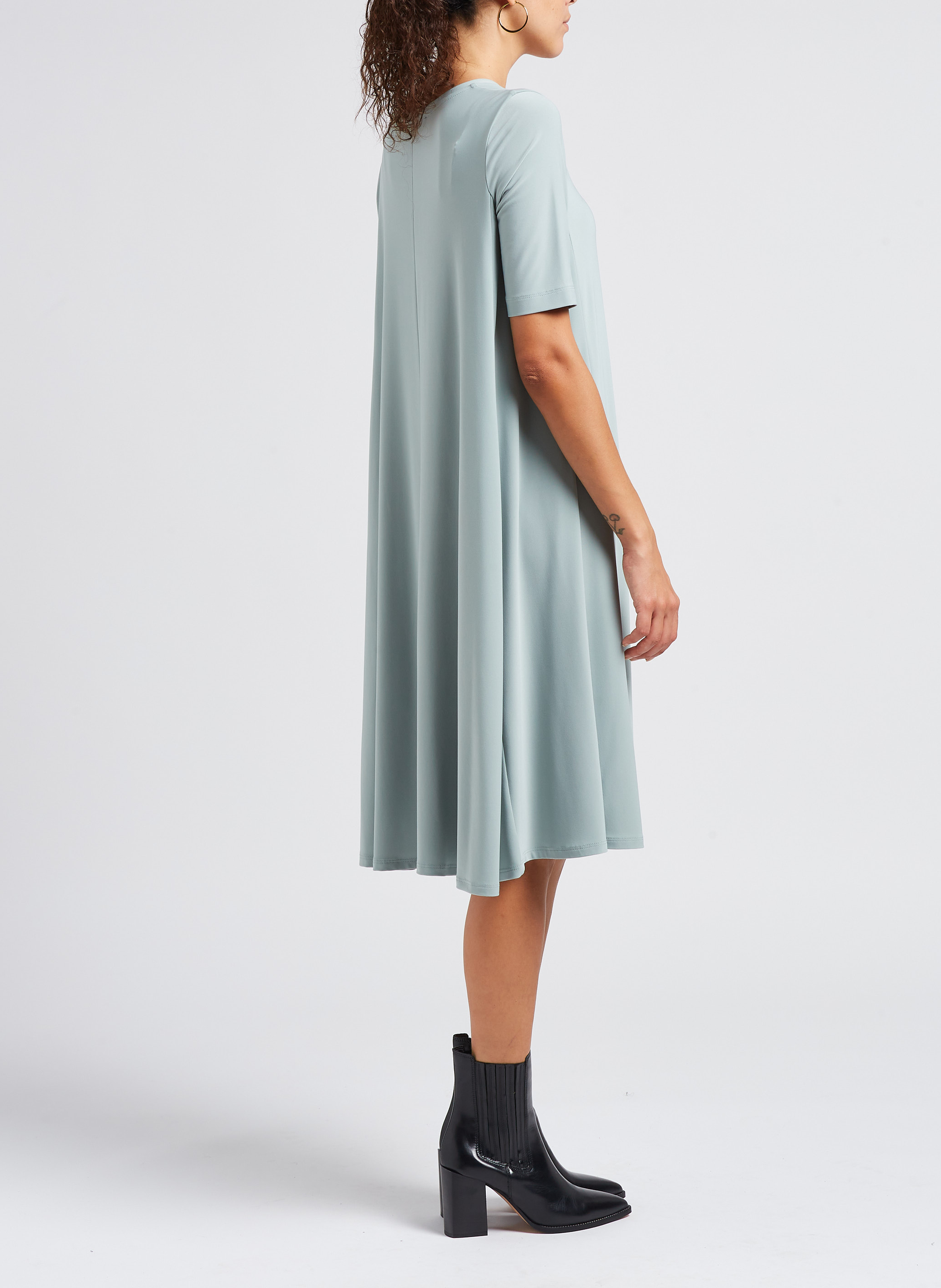Straight v-neck midi dress MAX MARA LEISURE Green