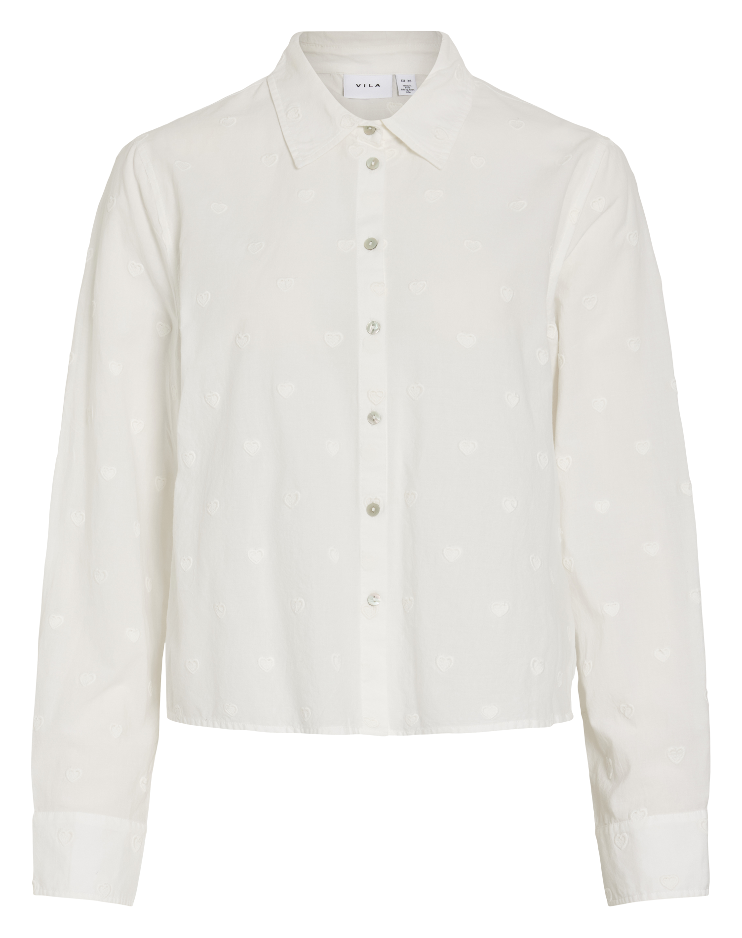 Chemise col classique en coton bio VILA Blanc