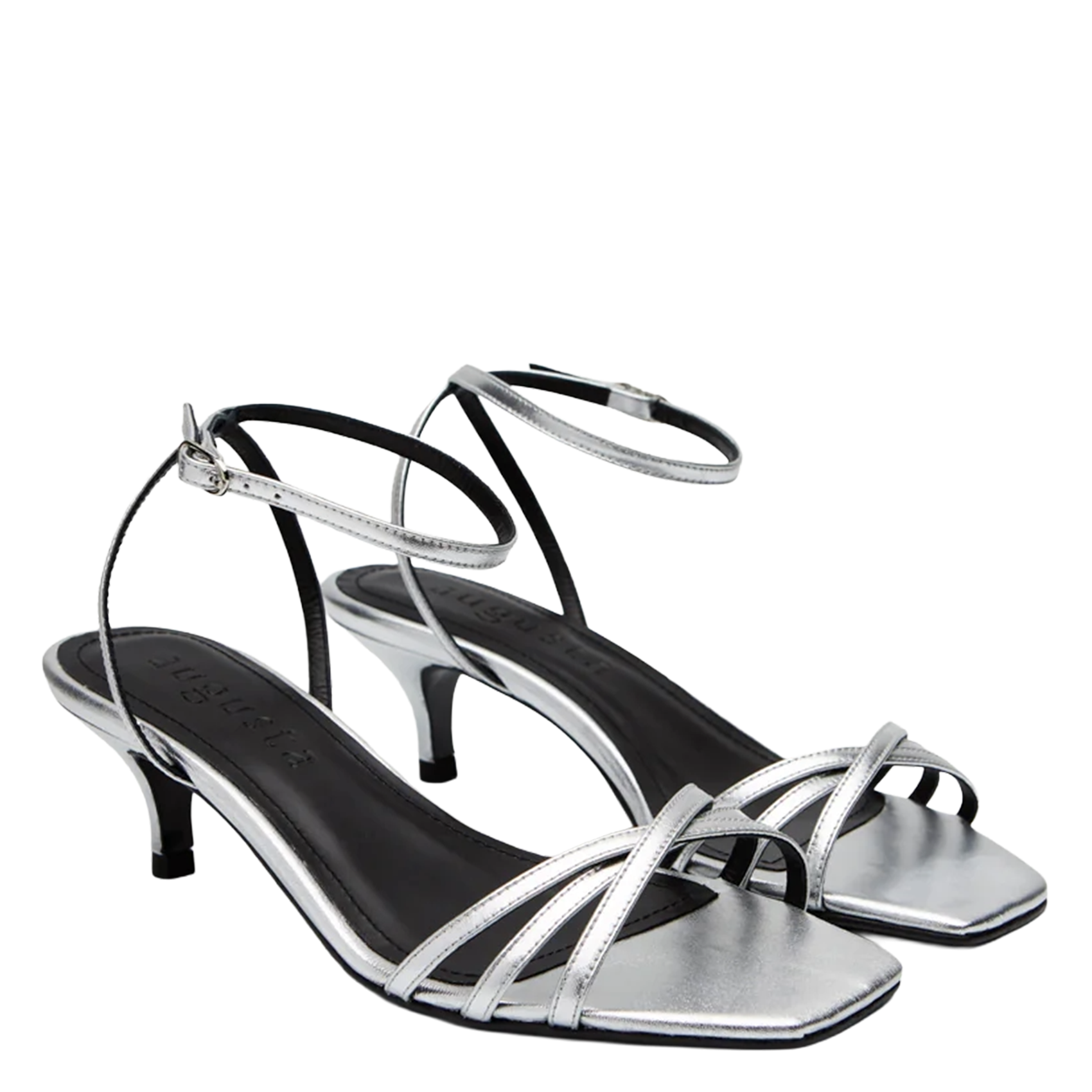 Sandales hautes en cuir AUGUSTA Argent